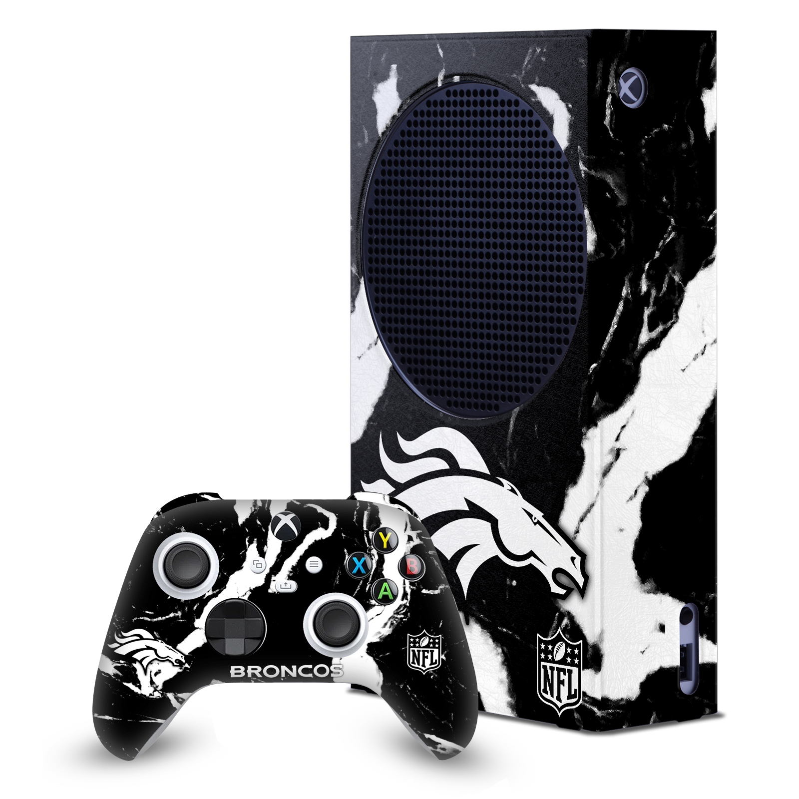 OFFICIAL NFL DENVER BRONCOS CONSOLE WRAP AND CONTROLLER SKIN FOR XBOX SERIES S