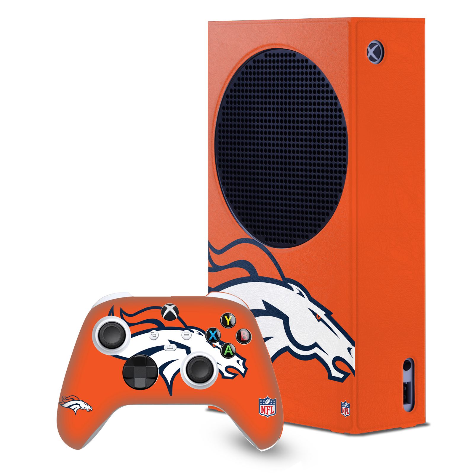 OFFICIAL NFL DENVER BRONCOS CONSOLE WRAP AND CONTROLLER SKIN FOR XBOX SERIES S