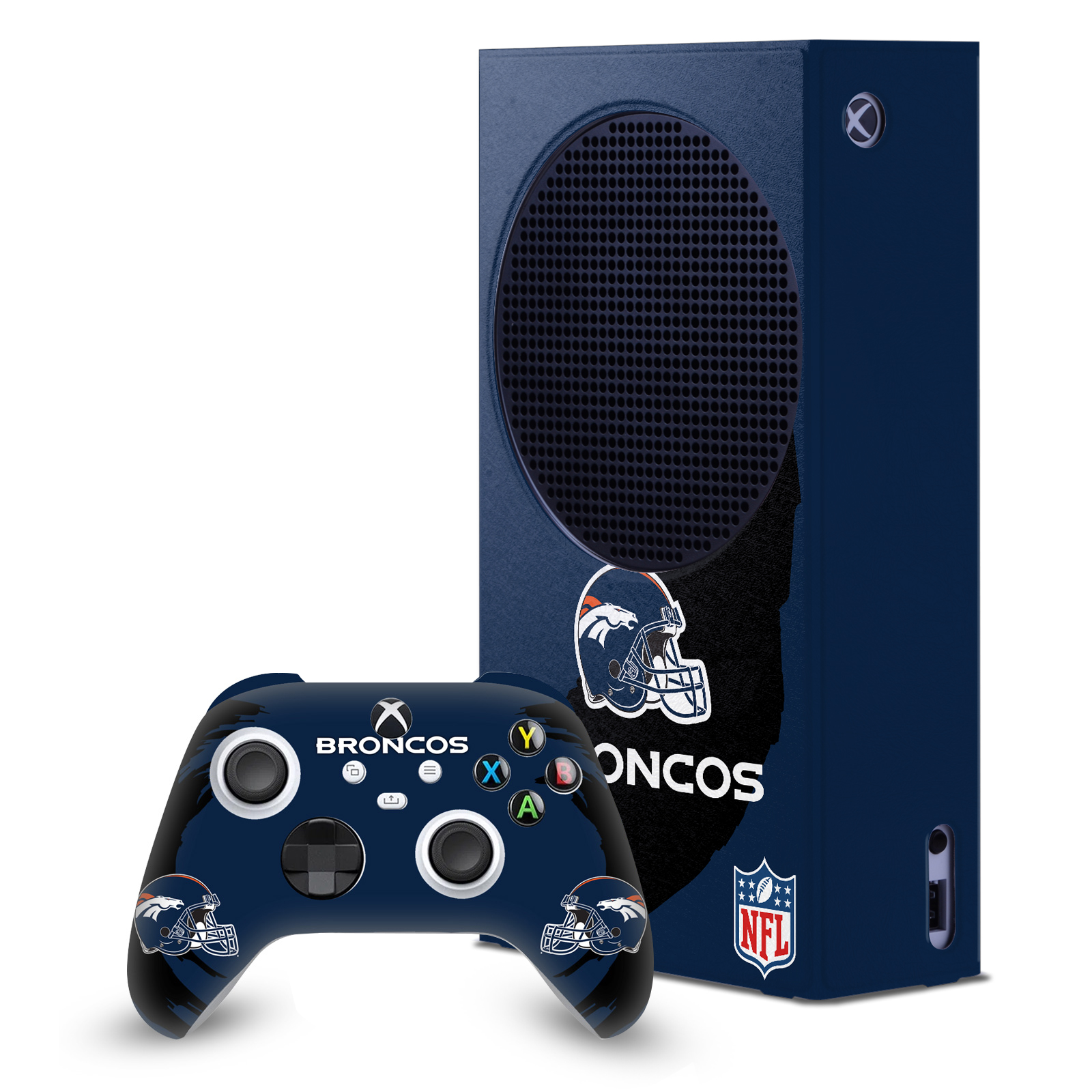 OFFICIAL NFL DENVER BRONCOS CONSOLE WRAP AND CONTROLLER SKIN FOR XBOX SERIES S