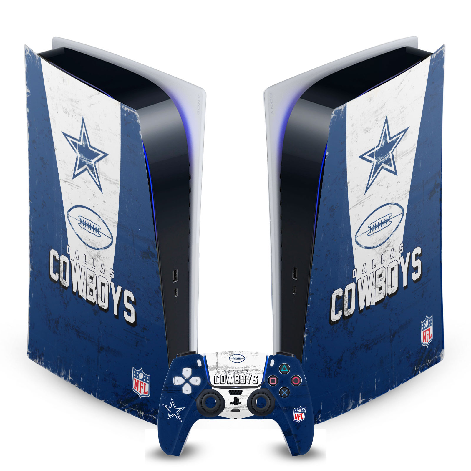 OFFICIAL NFL DALLAS COWBOYS VINYL SKIN DECAL FOR SONY PS5 DIGITAL EDITION BUNDLE