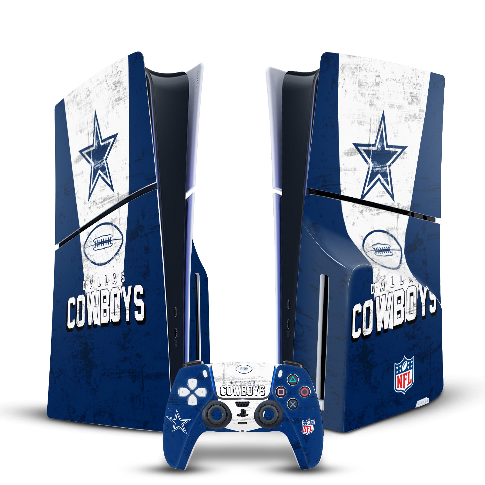 NFL DALLAS COWBOYS VINYL SKIN FOR SONY PS5 SLIM DISC CONSOLE & CONTROLLER