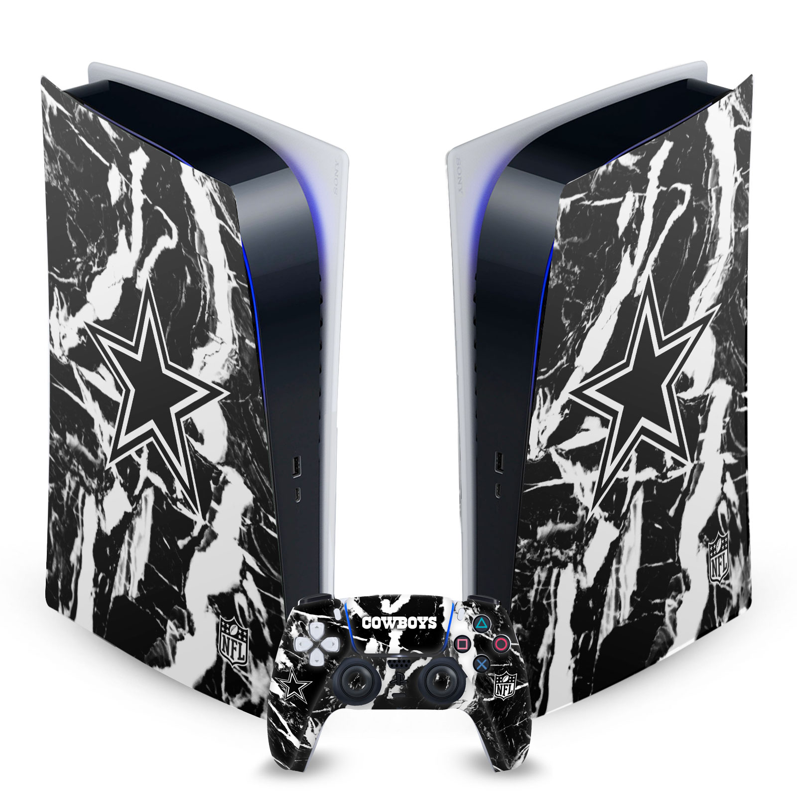 OFFICIAL NFL DALLAS COWBOYS VINYL SKIN DECAL FOR SONY PS5 DIGITAL EDITION BUNDLE