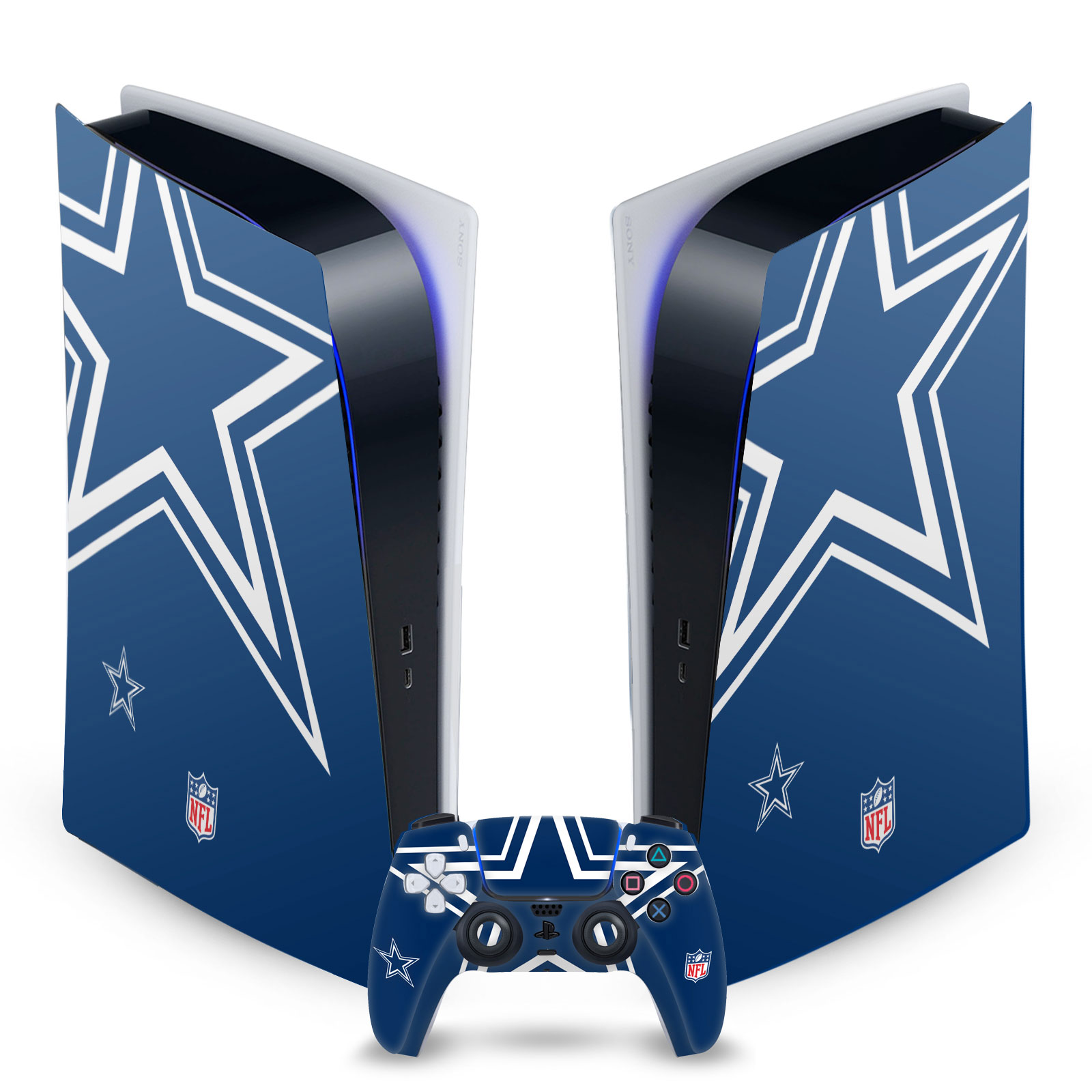 OFFICIAL NFL DALLAS COWBOYS VINYL SKIN DECAL FOR SONY PS5 DIGITAL EDITION BUNDLE