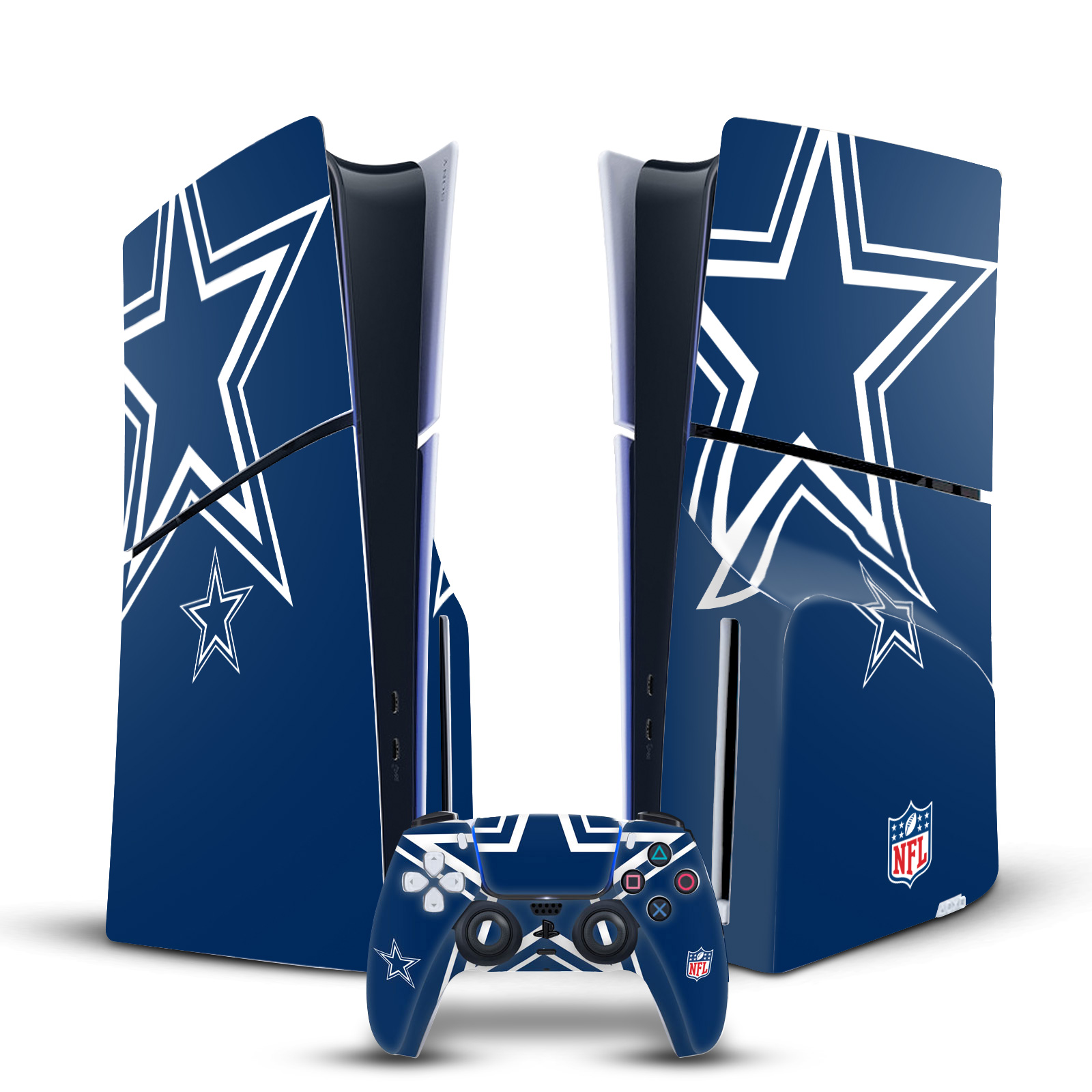 NFL DALLAS COWBOYS VINYL SKIN FOR SONY PS5 SLIM DISC CONSOLE & CONTROLLER