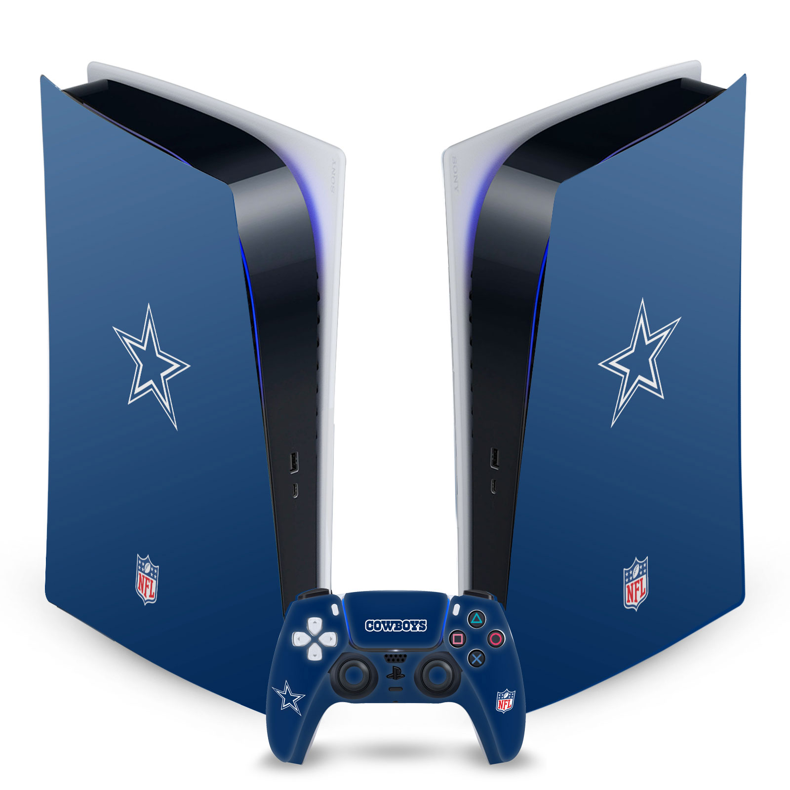 OFFICIAL NFL DALLAS COWBOYS VINYL SKIN DECAL FOR SONY PS5 DIGITAL EDITION BUNDLE