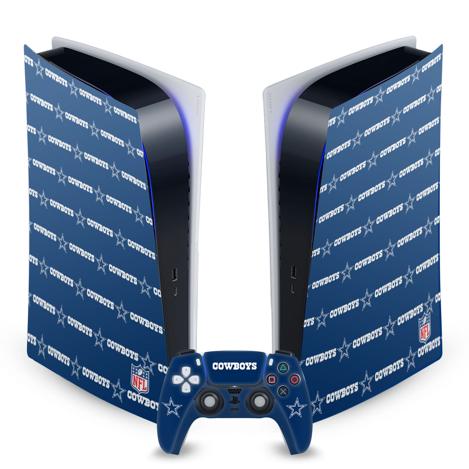 OFFICIAL NFL DALLAS COWBOYS VINYL SKIN DECAL FOR SONY PS5 DIGITAL EDITION BUNDLE