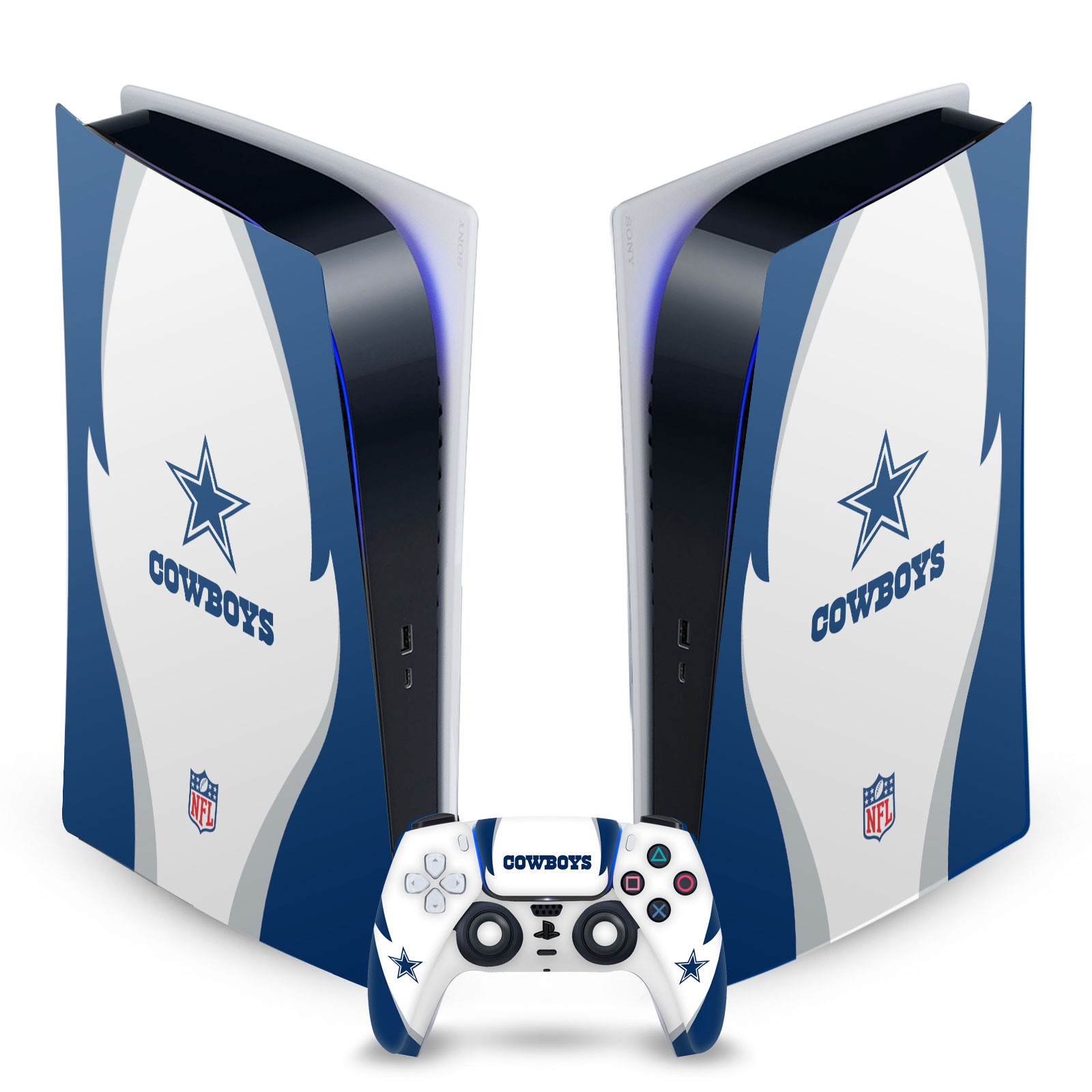 OFFICIAL NFL DALLAS COWBOYS VINYL SKIN DECAL FOR SONY PS5 DIGITAL EDITION BUNDLE