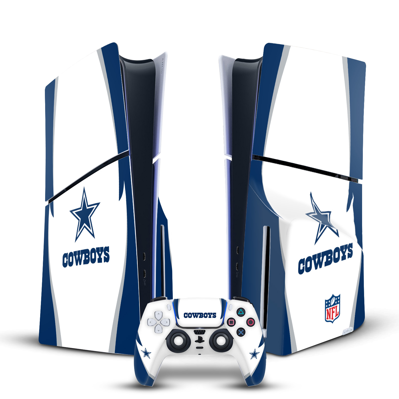 NFL DALLAS COWBOYS VINYL SKIN FOR SONY PS5 SLIM DISC CONSOLE & CONTROLLER