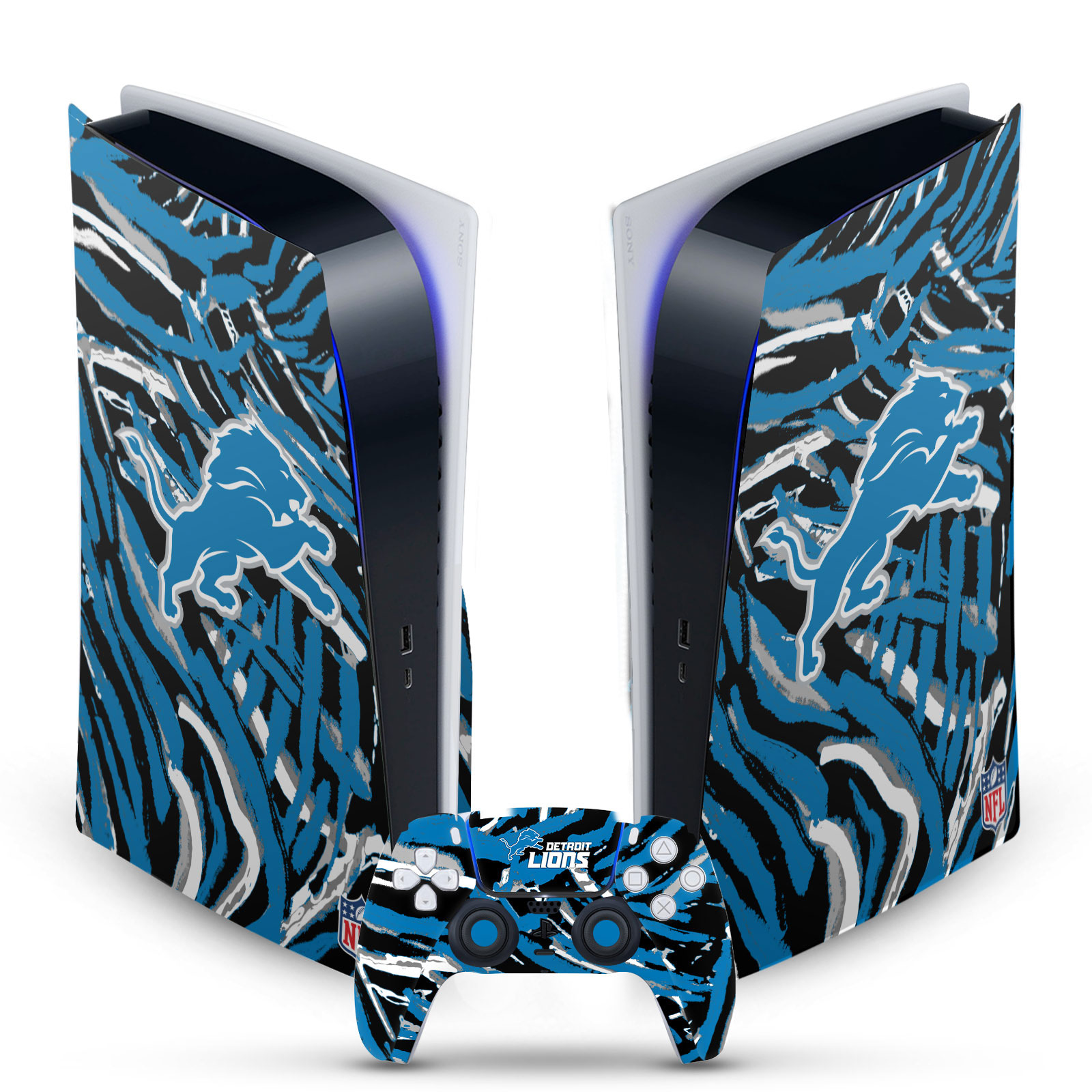 OFFICIAL NFL DETROIT LIONS VINYL SKIN DECAL FOR SONY PS5 DIGITAL EDITION BUNDLE