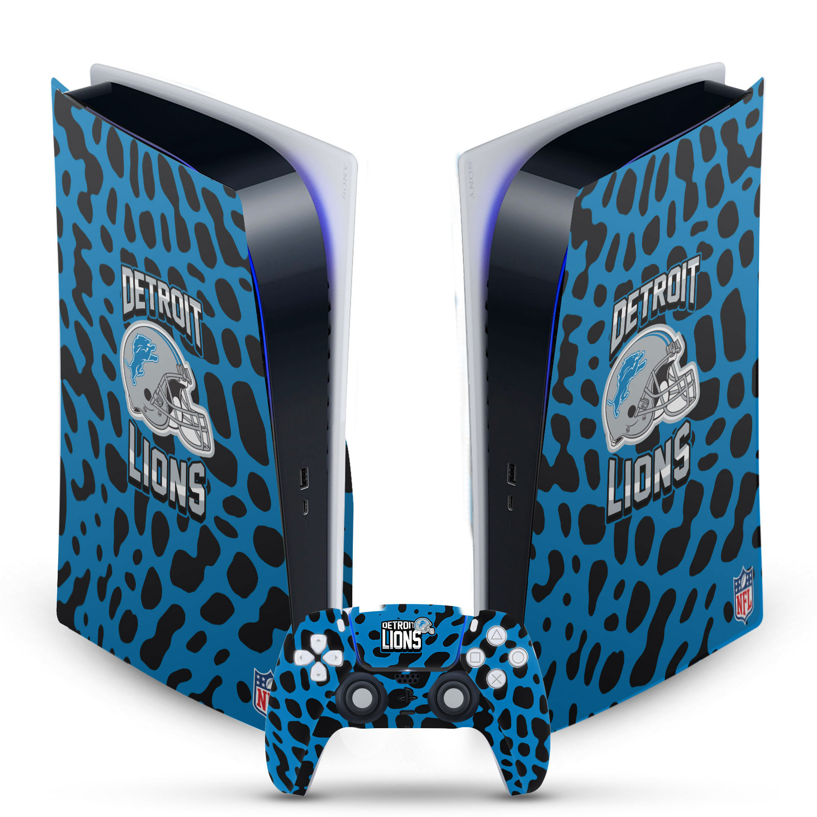 OFFICIAL NFL DETROIT LIONS VINYL SKIN DECAL FOR SONY PS5 DIGITAL EDITION BUNDLE