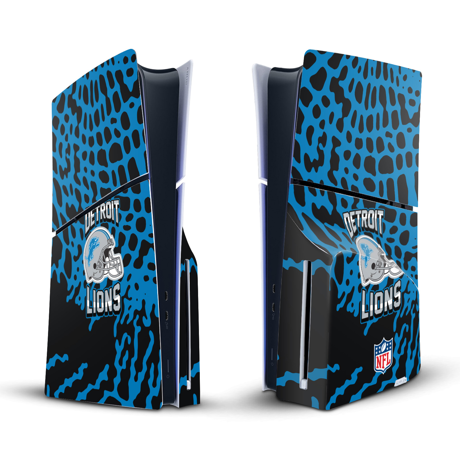 NFL DETROIT LIONS VINYL SKIN DECAL FOR SONY PS5 SLIM DISC EDITION CONSOLE