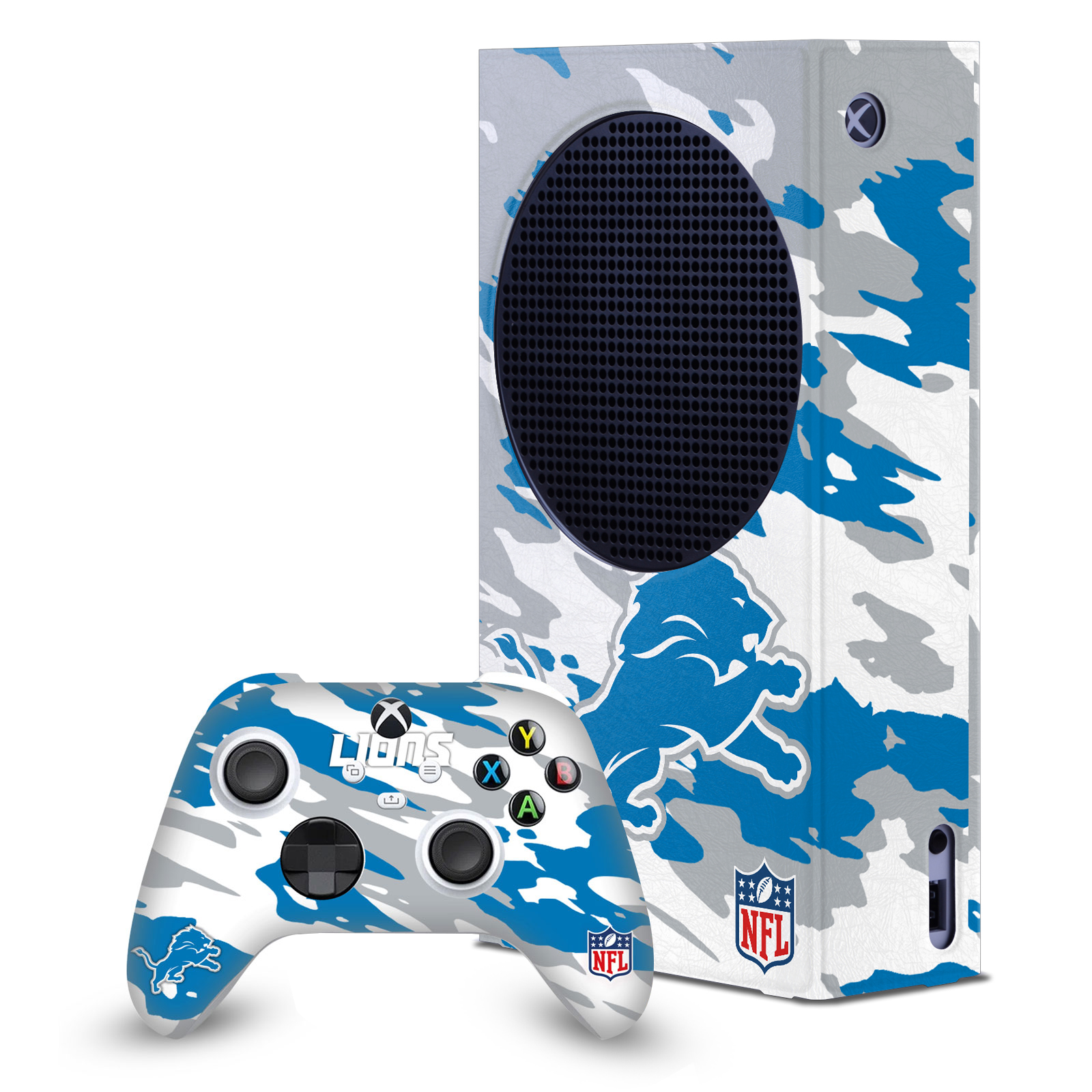 OFFICIAL NFL DETROIT LIONS CONSOLE WRAP AND CONTROLLER SKIN FOR XBOX SERIES S