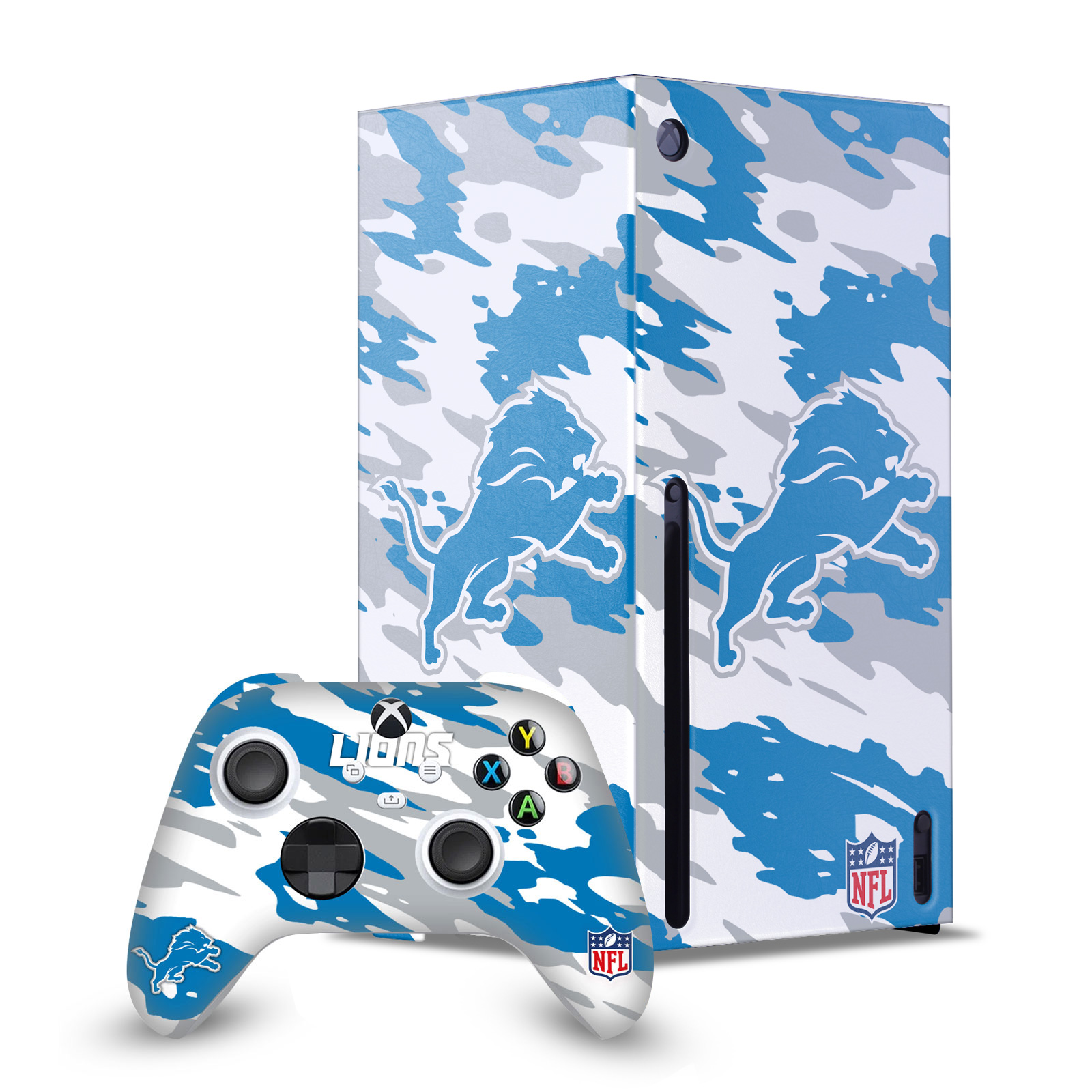 OFFICIAL NFL DETROIT LIONS CONSOLE WRAP AND CONTROLLER SKIN FOR XBOX SERIES X