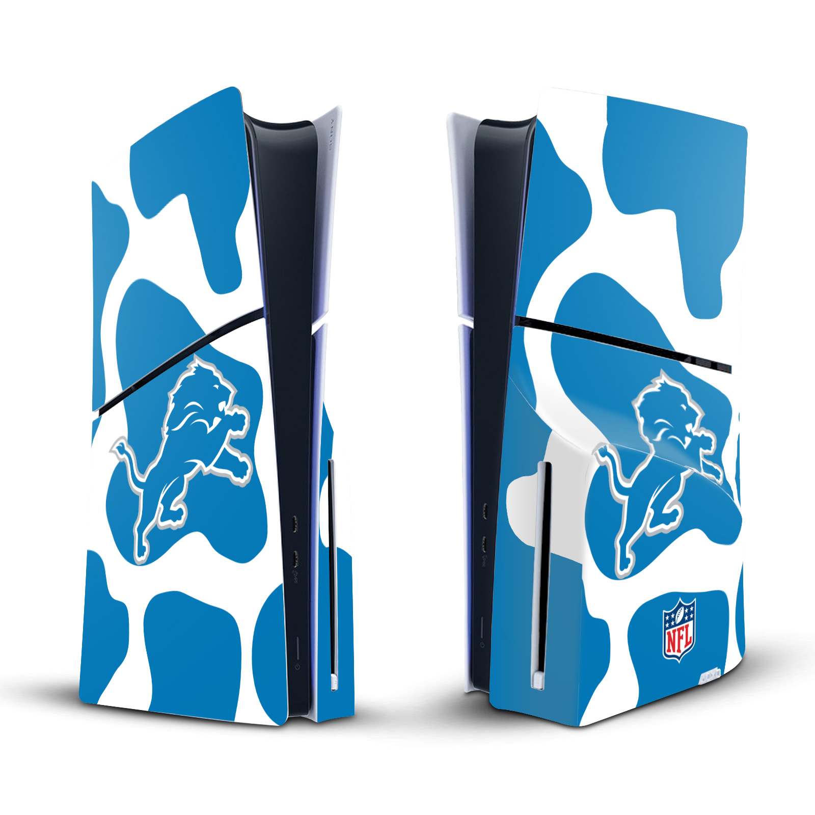 NFL DETROIT LIONS VINYL SKIN DECAL FOR SONY PS5 SLIM DISC EDITION CONSOLE