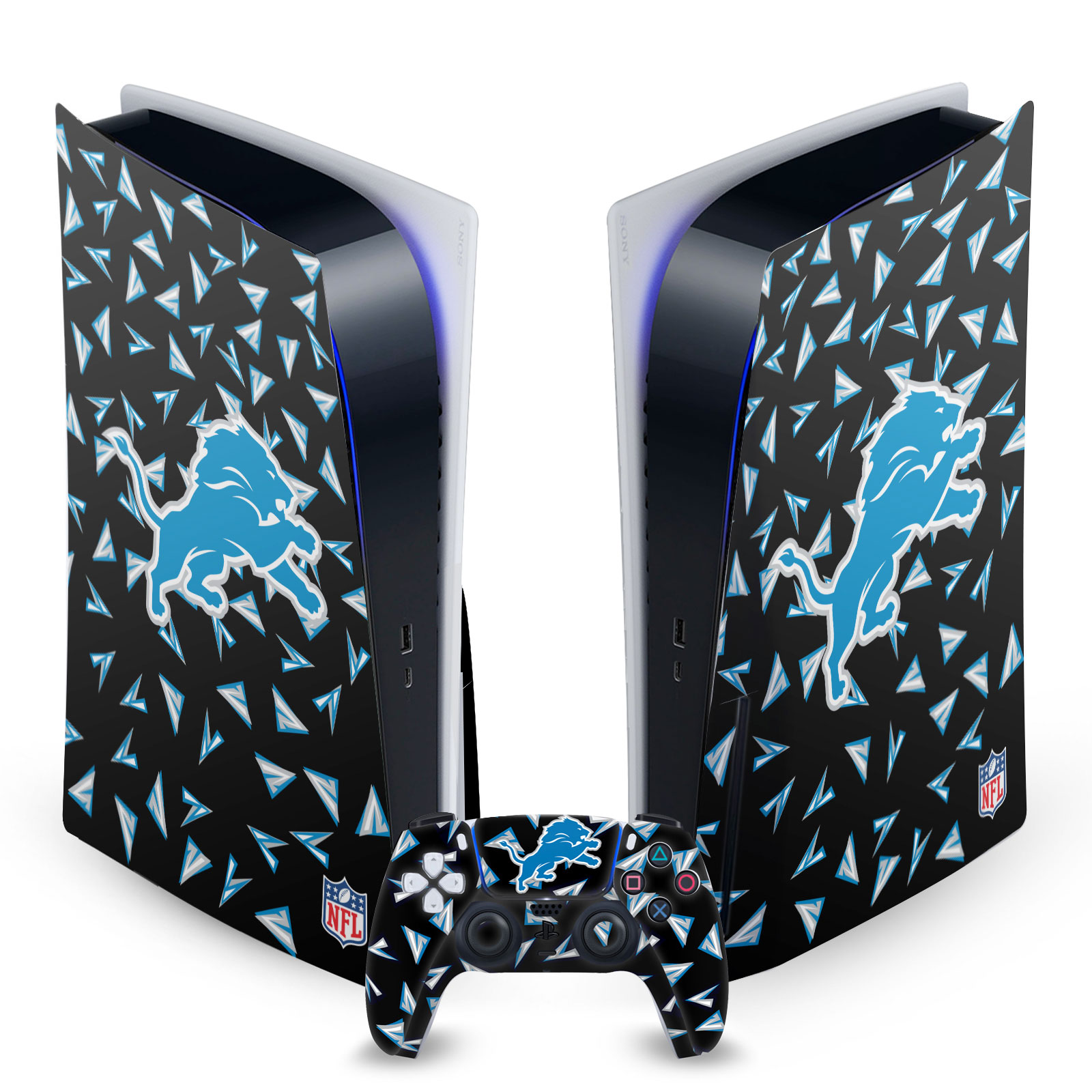 OFFICIAL NFL DETROIT LIONS VINYL SKIN DECAL FOR SONY PS5 DISC EDITION BUNDLE