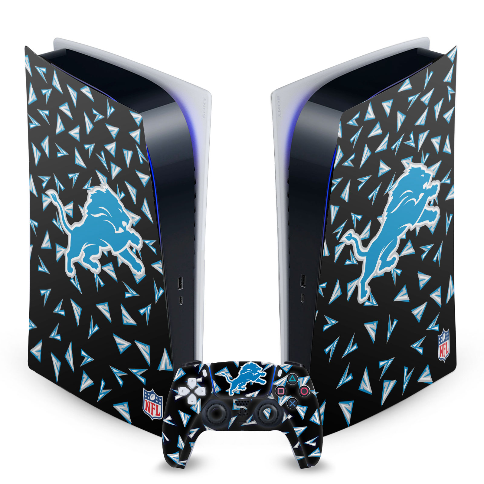 OFFICIAL NFL DETROIT LIONS VINYL SKIN DECAL FOR SONY PS5 DIGITAL EDITION BUNDLE