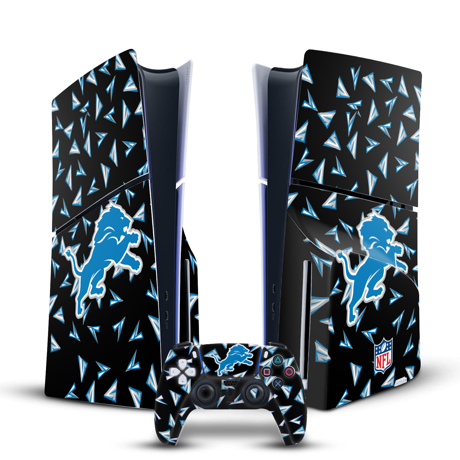 NFL DETROIT LIONS VINYL SKIN FOR SONY PS5 SLIM DISC CONSOLE & CONTROLLER