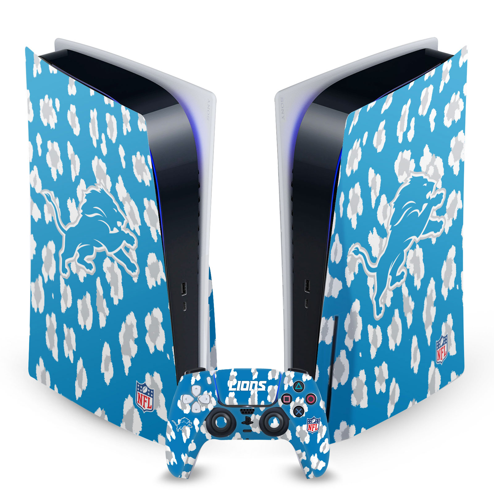 OFFICIAL NFL DETROIT LIONS VINYL SKIN DECAL FOR SONY PS5 DISC EDITION BUNDLE