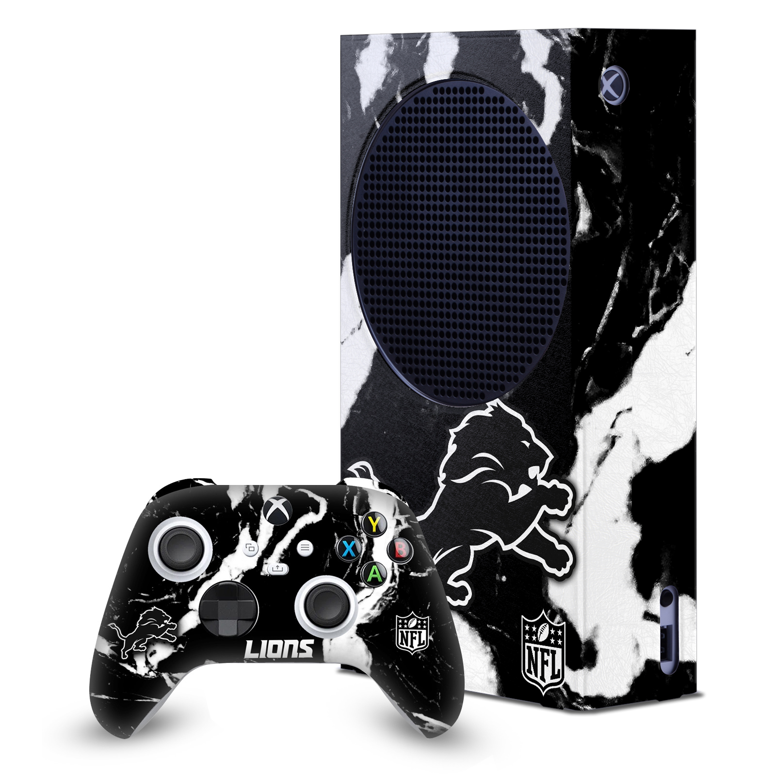 OFFICIAL NFL DETROIT LIONS CONSOLE WRAP AND CONTROLLER SKIN FOR XBOX SERIES S