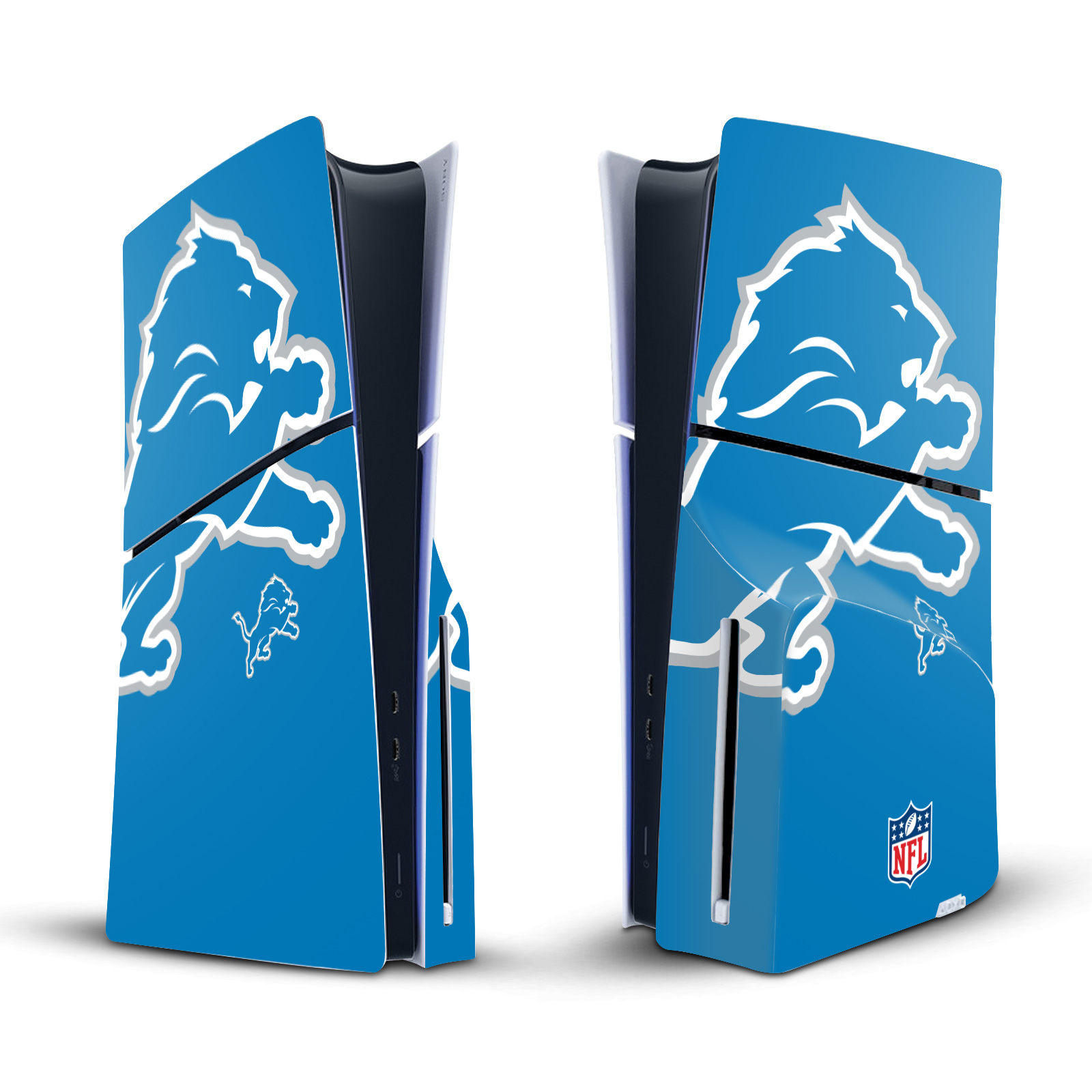 NFL DETROIT LIONS VINYL SKIN DECAL FOR SONY PS5 SLIM DISC EDITION CONSOLE