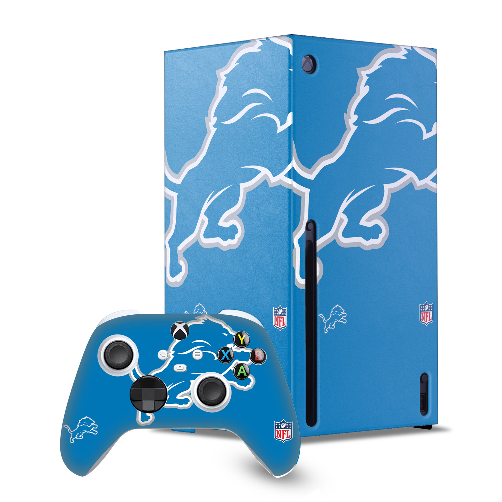 OFFICIAL NFL DETROIT LIONS CONSOLE WRAP AND CONTROLLER SKIN FOR XBOX SERIES X