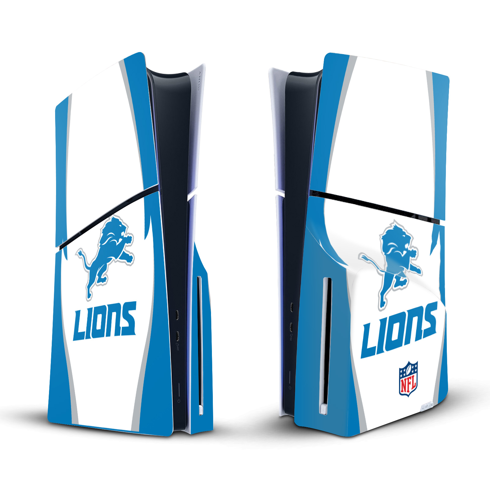 NFL DETROIT LIONS VINYL SKIN DECAL FOR SONY PS5 SLIM DISC EDITION CONSOLE