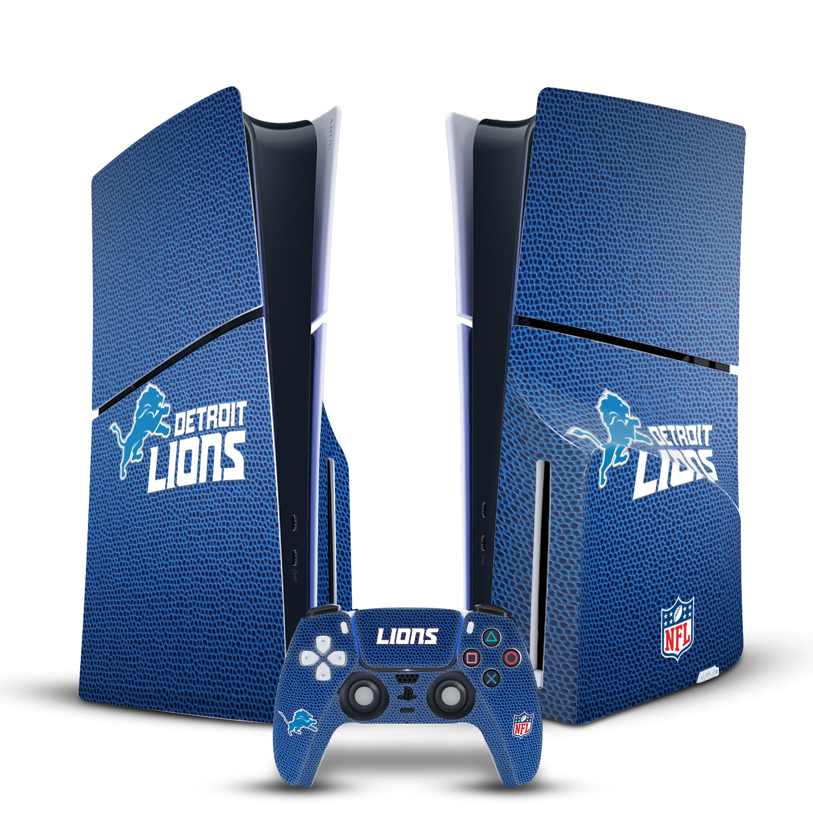 NFL DETROIT LIONS VINYL SKIN FOR SONY PS5 SLIM DISC CONSOLE & CONTROLLER