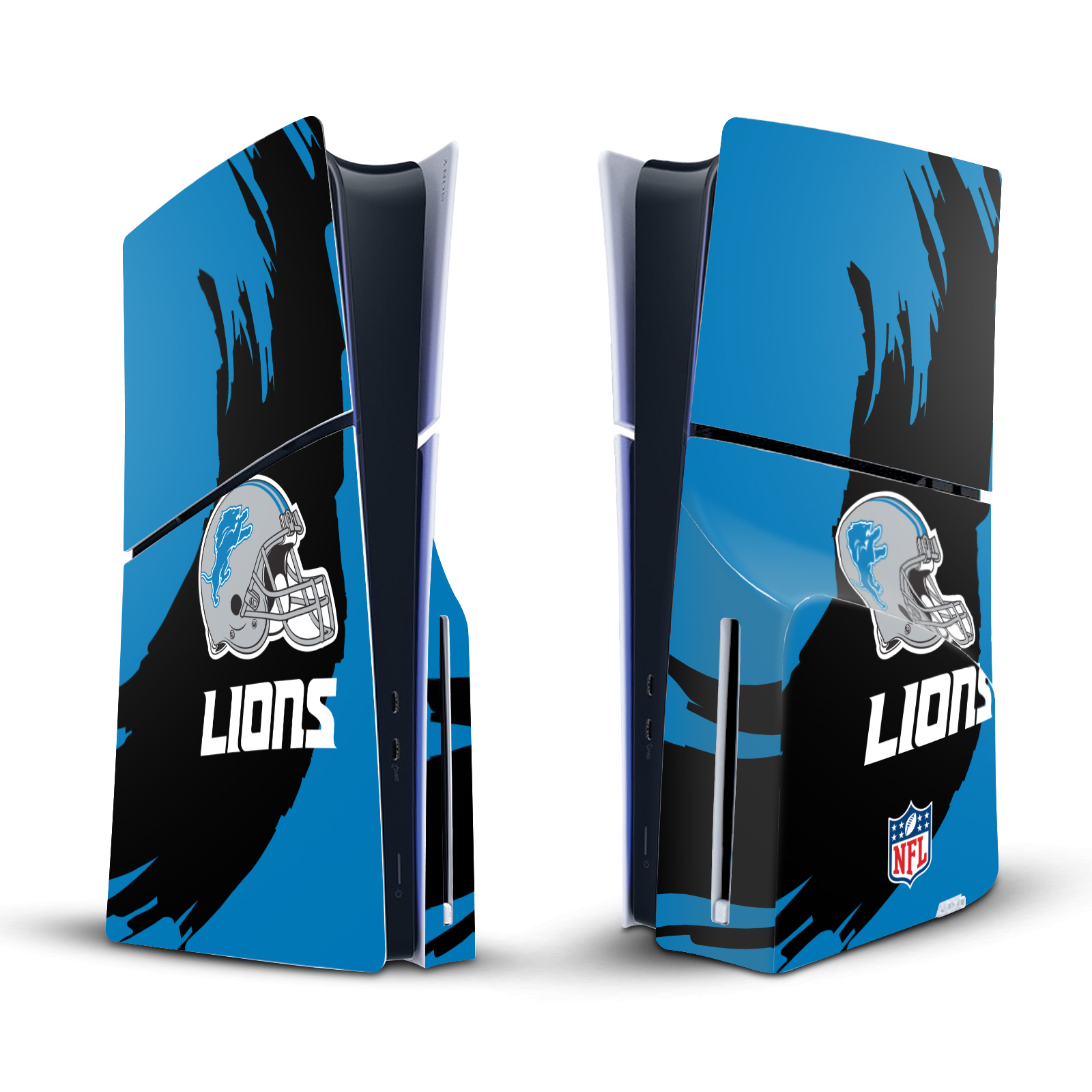 NFL DETROIT LIONS VINYL SKIN DECAL FOR SONY PS5 SLIM DISC EDITION CONSOLE