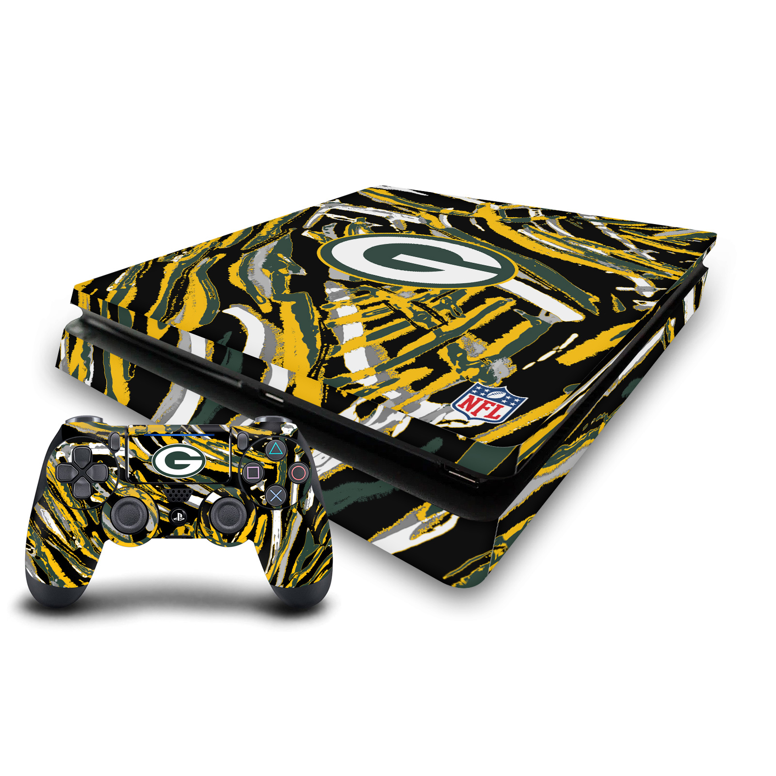 OFFICIAL NFL GREEN BAY PACKERS VINYL SKIN FOR PS4 SLIM CONSOLE & CONTROLLER