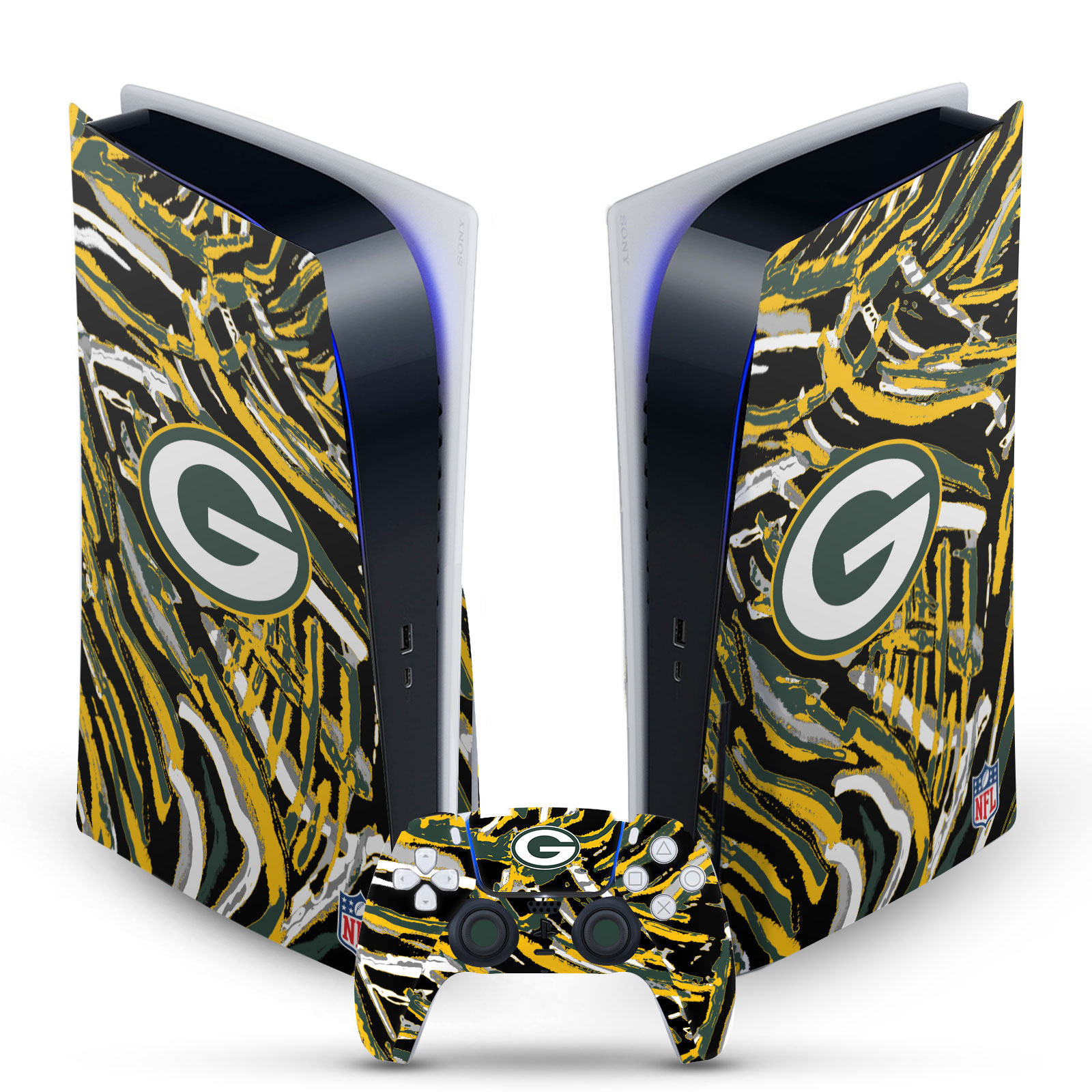 OFFICIAL NFL GREEN BAY PACKERS VINYL SKIN DECAL FOR SONY PS5 DISC EDITION BUNDLE