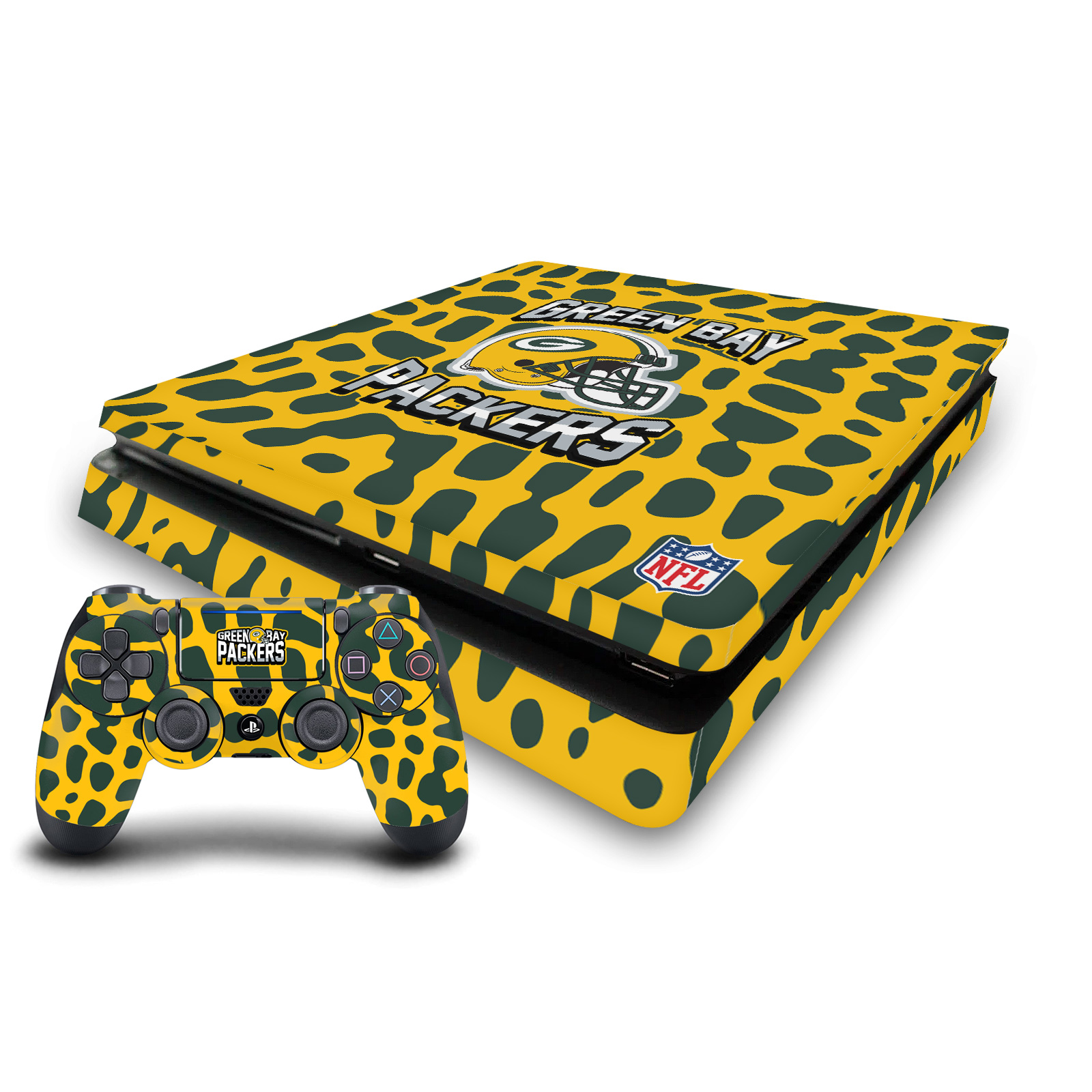 OFFICIAL NFL GREEN BAY PACKERS VINYL SKIN FOR PS4 SLIM CONSOLE & CONTROLLER