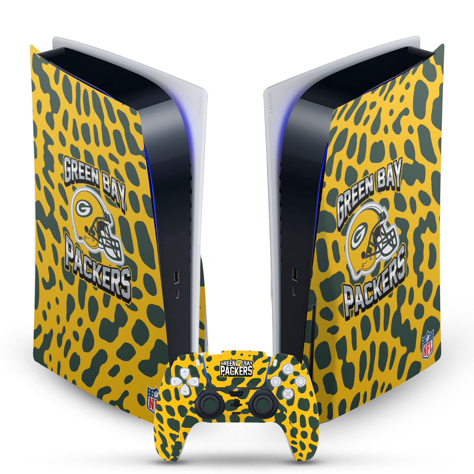 OFFICIAL NFL GREEN BAY PACKERS VINYL SKIN DECAL FOR SONY PS5 DISC EDITION BUNDLE