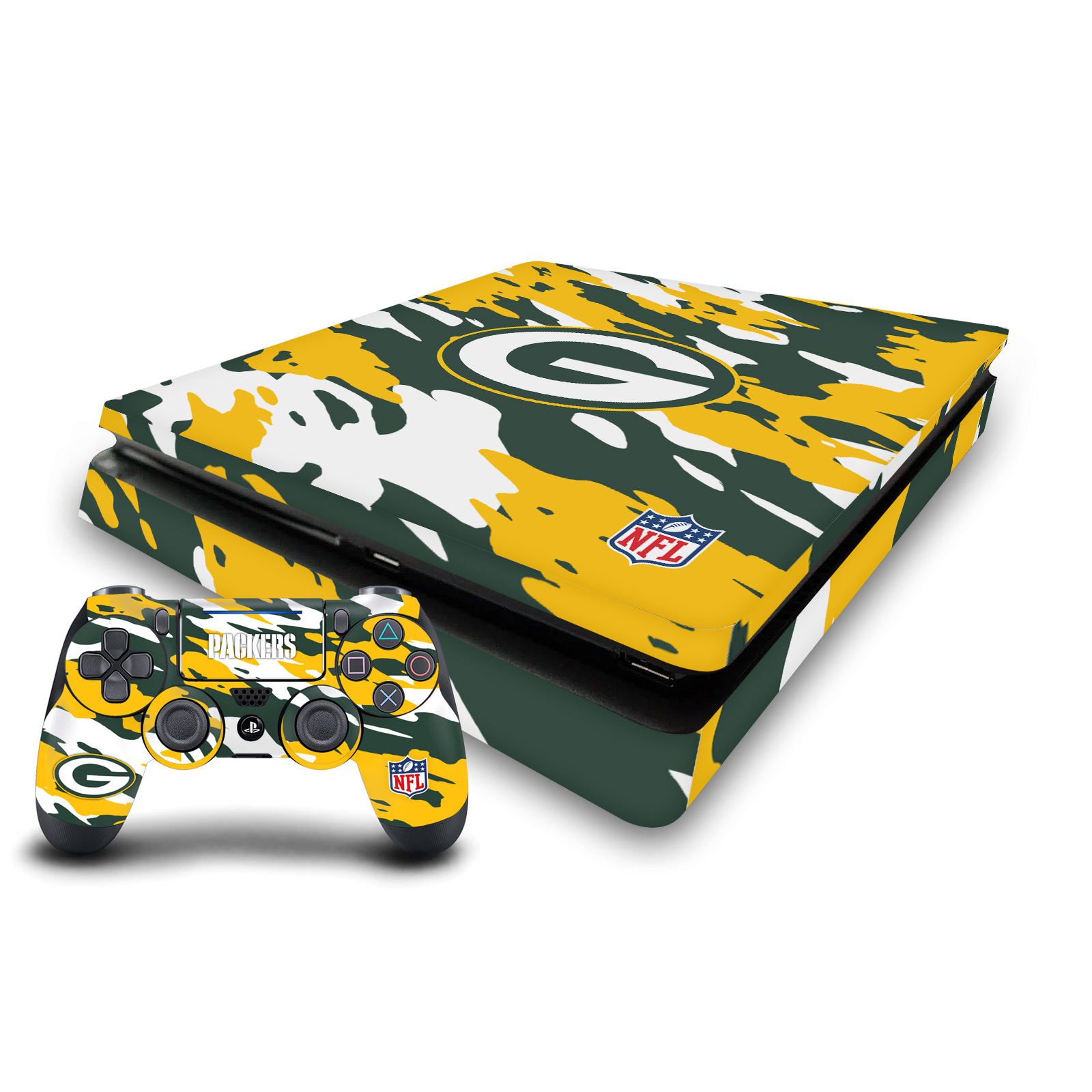 OFFICIAL NFL GREEN BAY PACKERS VINYL SKIN FOR PS4 SLIM CONSOLE & CONTROLLER