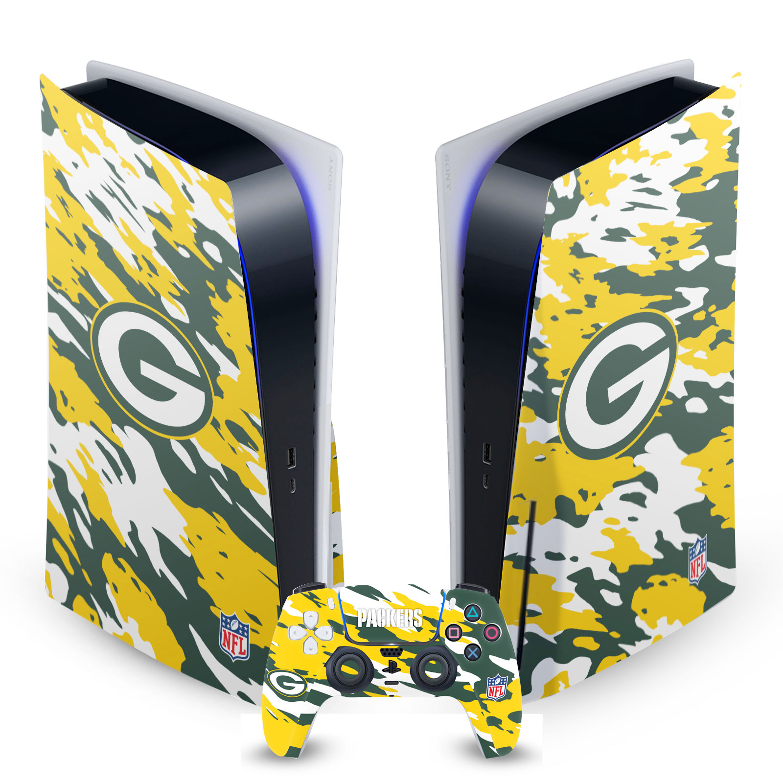 OFFICIAL NFL GREEN BAY PACKERS VINYL SKIN DECAL FOR SONY PS5 DISC EDITION BUNDLE