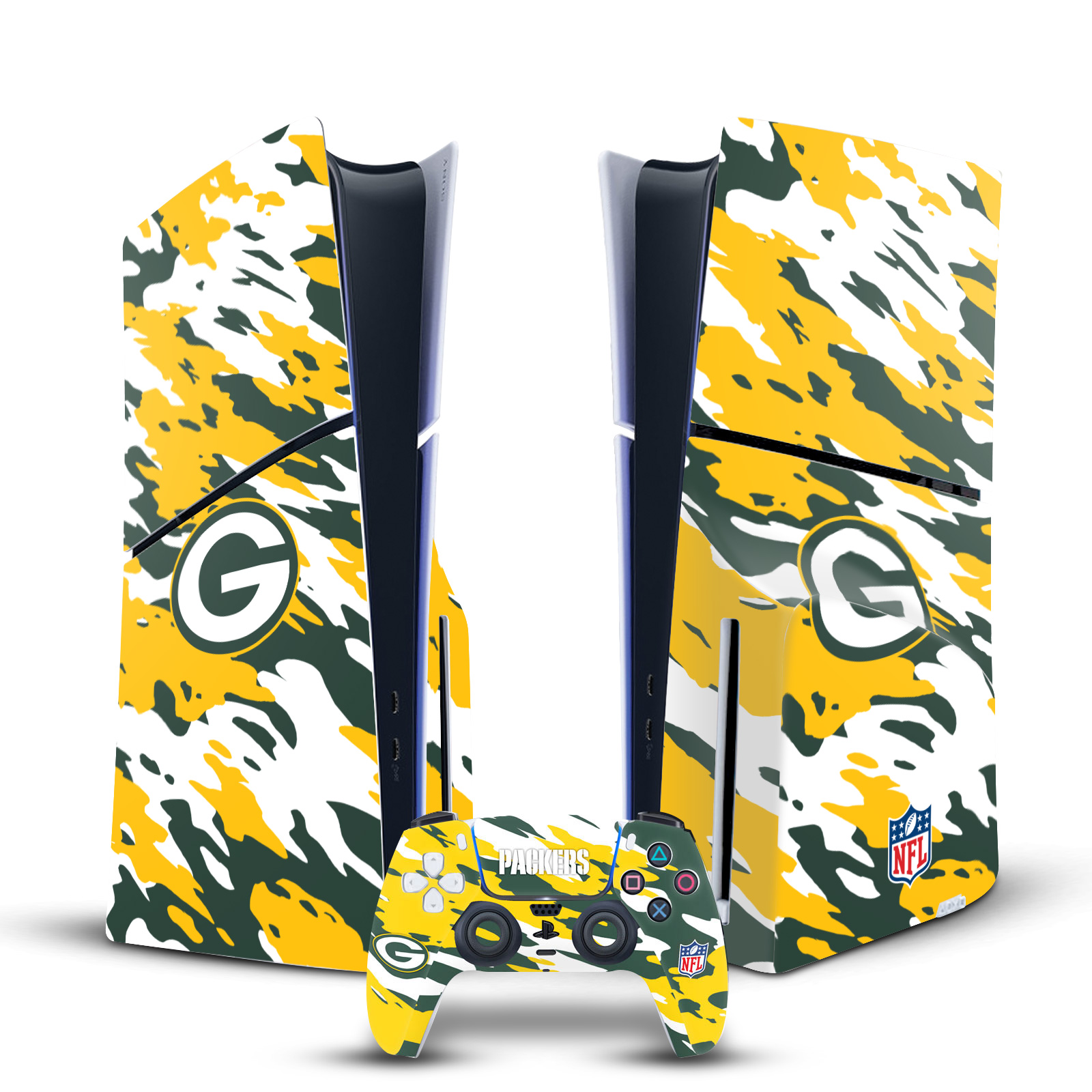 OFFICIAL NFL GREEN BAY PACKERS VINYL SKIN FOR PS5 SLIM DISC CONSOLE & CONTROLLER