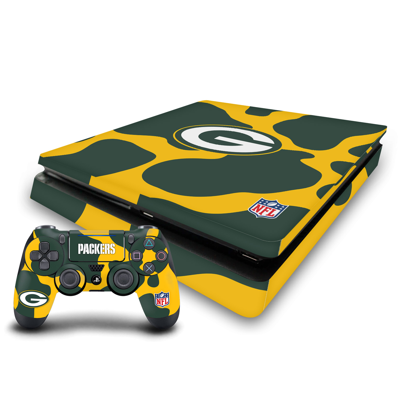 OFFICIAL NFL GREEN BAY PACKERS VINYL SKIN FOR PS4 SLIM CONSOLE & CONTROLLER