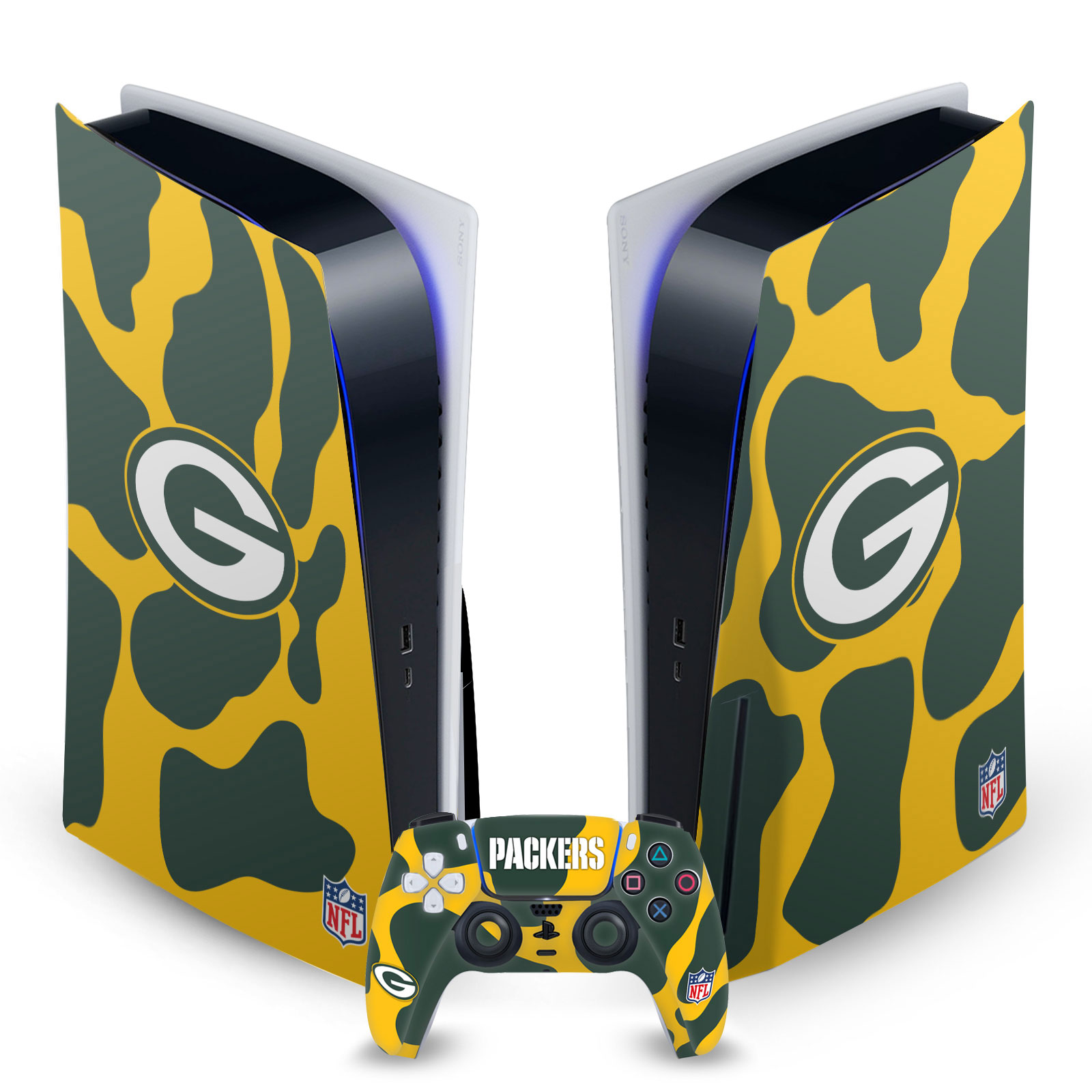 OFFICIAL NFL GREEN BAY PACKERS VINYL SKIN DECAL FOR SONY PS5 DISC EDITION BUNDLE