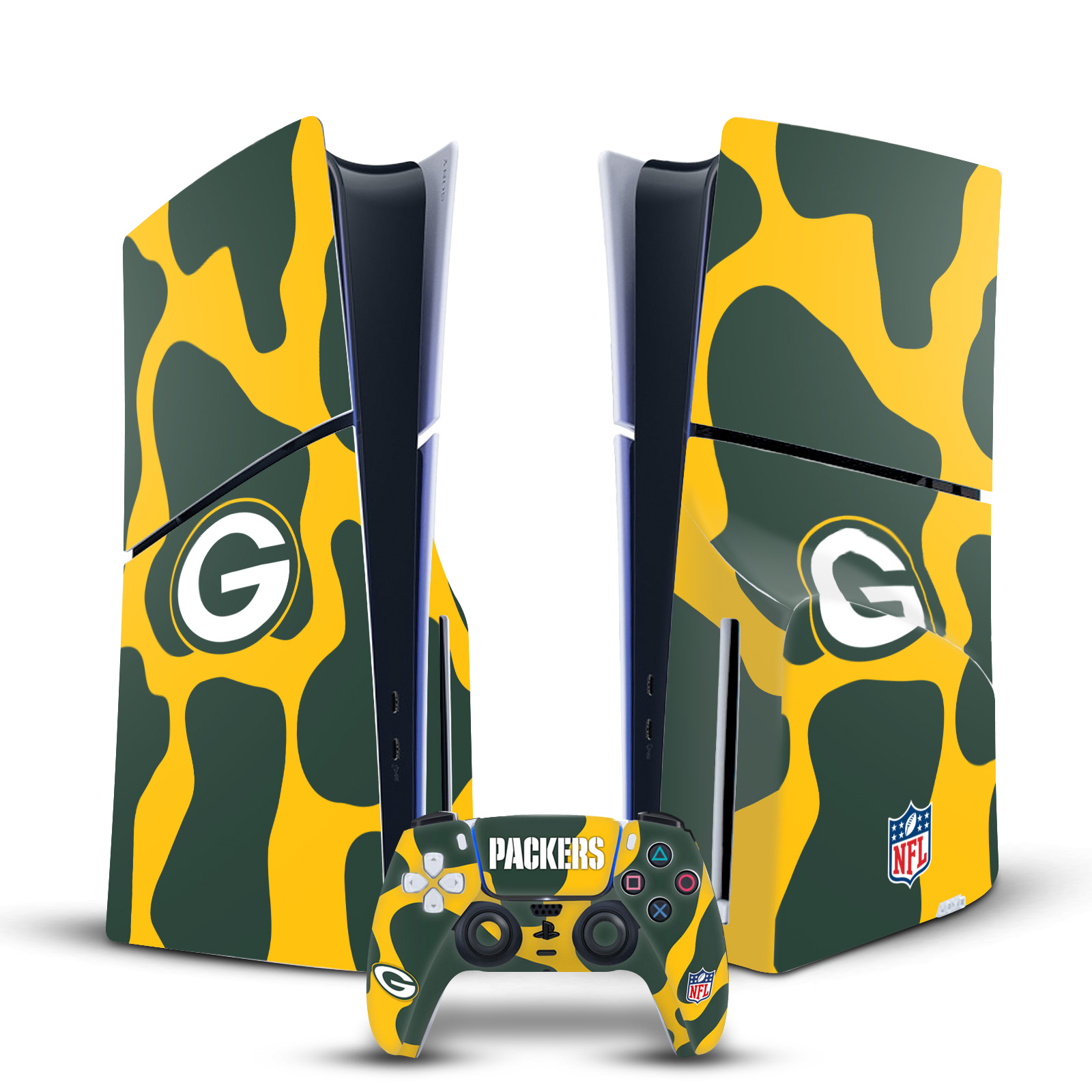 OFFICIAL NFL GREEN BAY PACKERS VINYL SKIN FOR PS5 SLIM DISC CONSOLE & CONTROLLER