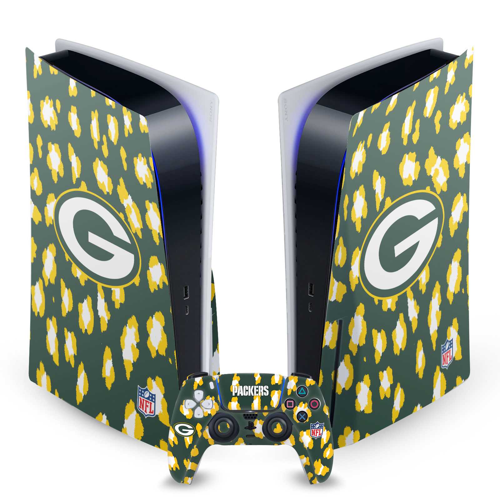 OFFICIAL NFL GREEN BAY PACKERS VINYL SKIN DECAL FOR SONY PS5 DISC EDITION BUNDLE