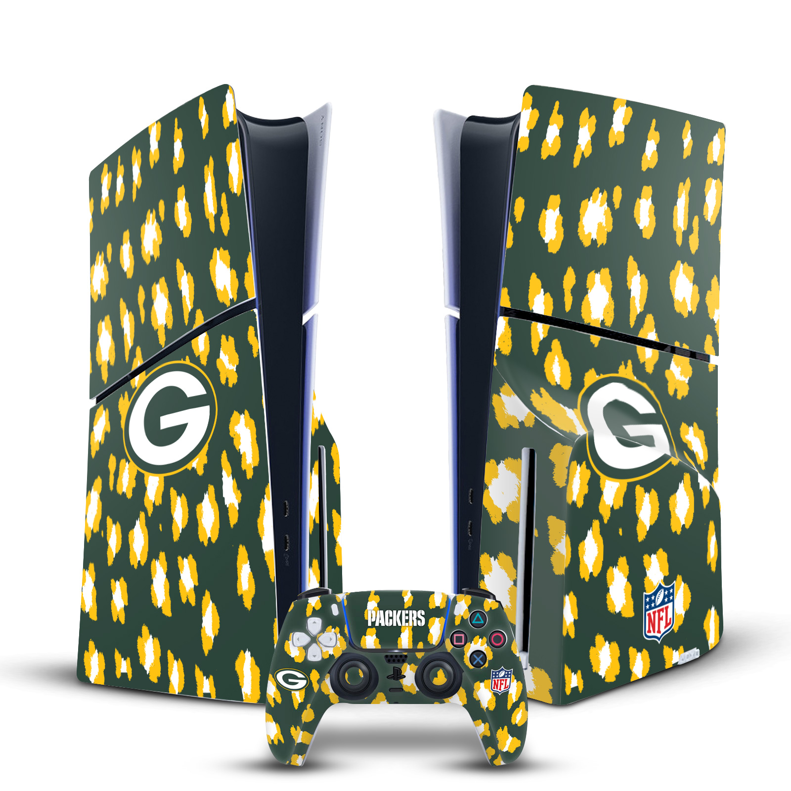 OFFICIAL NFL GREEN BAY PACKERS VINYL SKIN FOR PS5 SLIM DISC CONSOLE & CONTROLLER