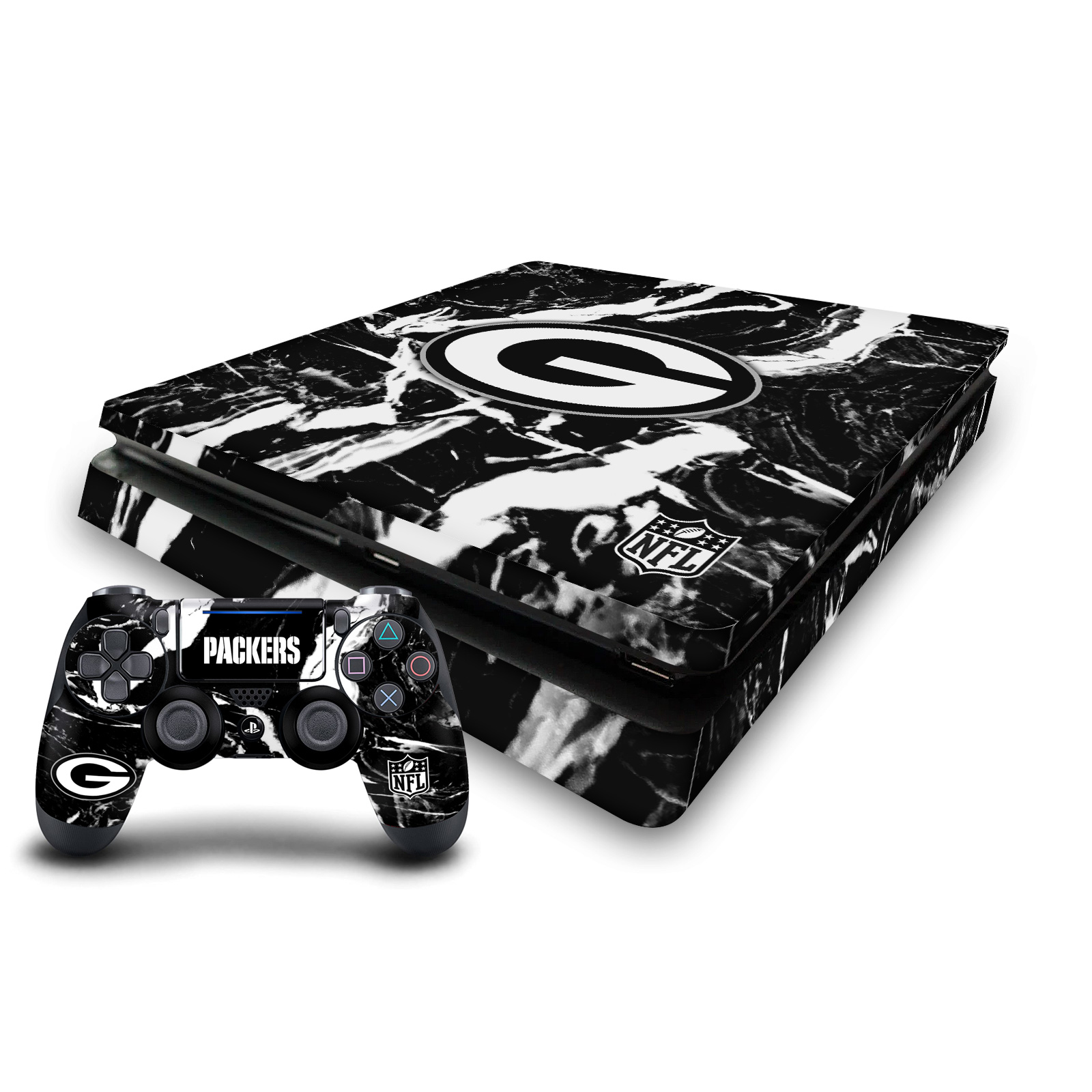 OFFICIAL NFL GREEN BAY PACKERS VINYL SKIN FOR PS4 SLIM CONSOLE & CONTROLLER