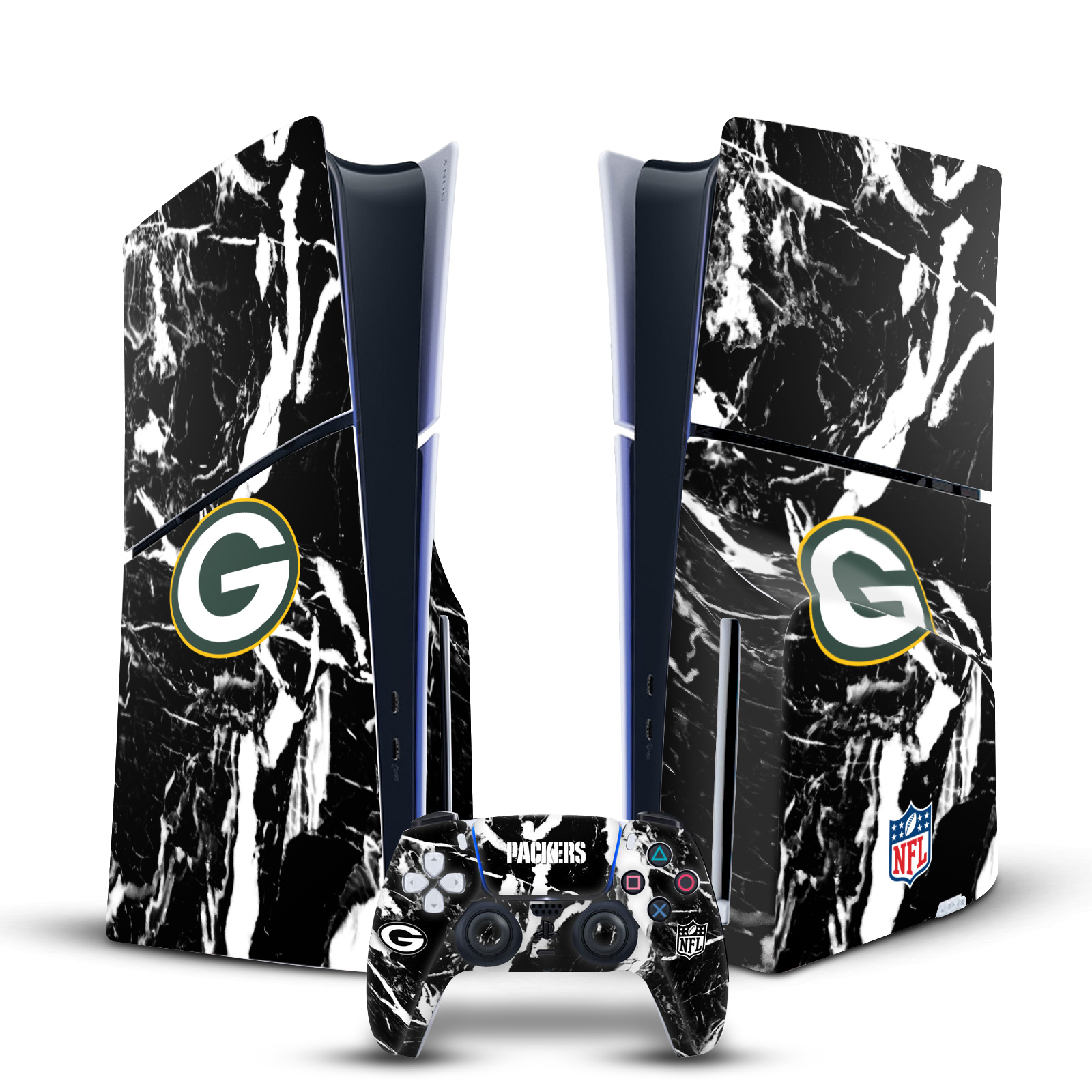 OFFICIAL NFL GREEN BAY PACKERS VINYL SKIN FOR PS5 SLIM DISC CONSOLE & CONTROLLER