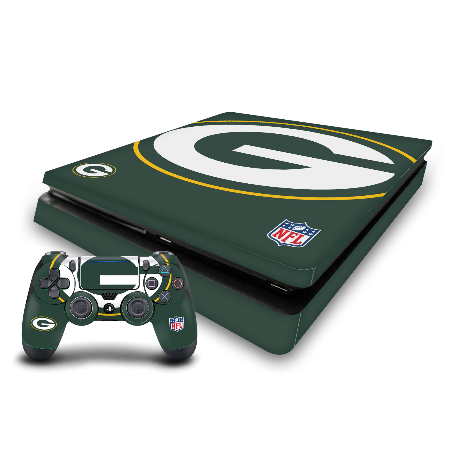 OFFICIAL NFL GREEN BAY PACKERS VINYL SKIN FOR PS4 SLIM CONSOLE & CONTROLLER