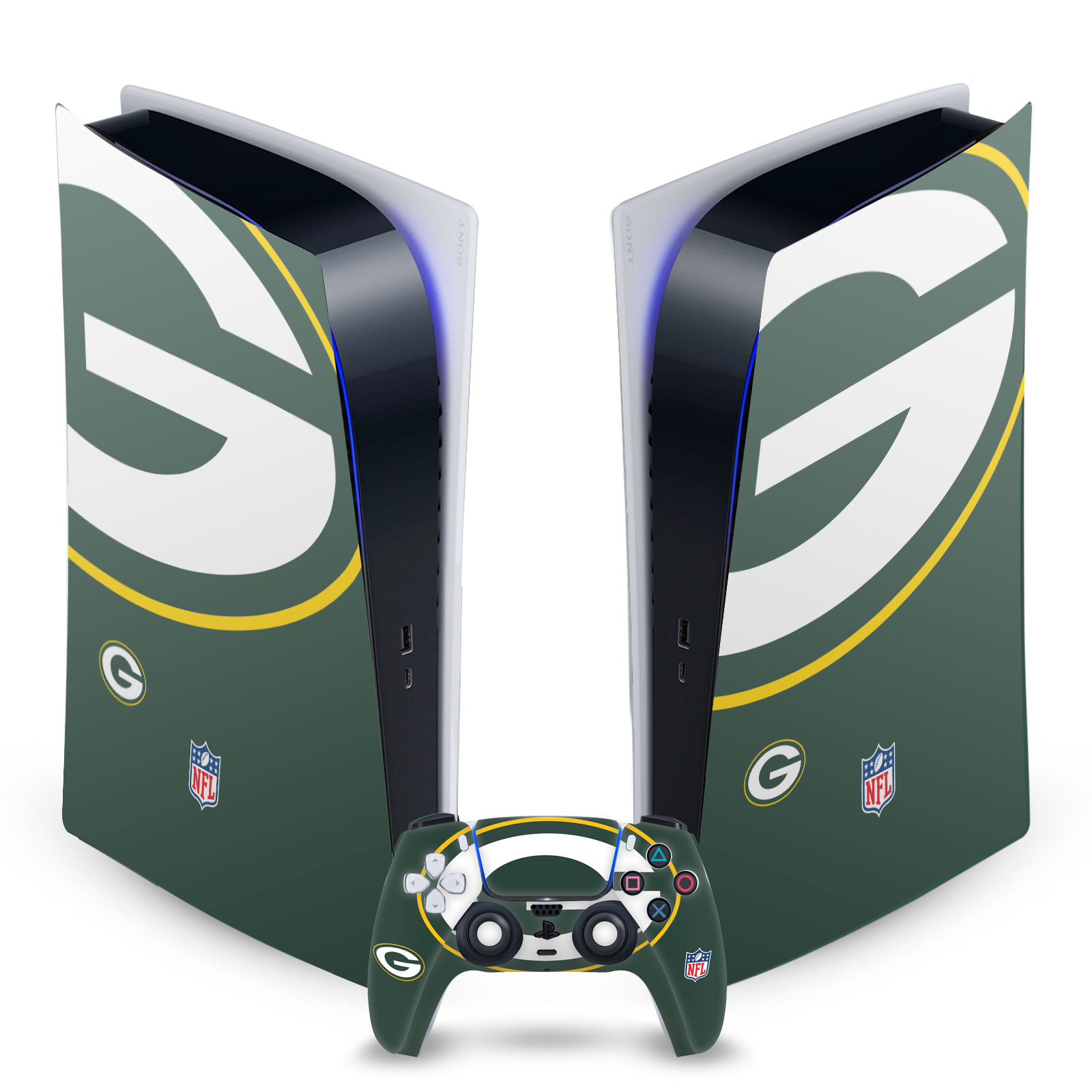 OFFICIAL NFL GREEN BAY PACKERS VINYL SKIN FOR SONY PS5 DIGITAL EDITION BUNDLE