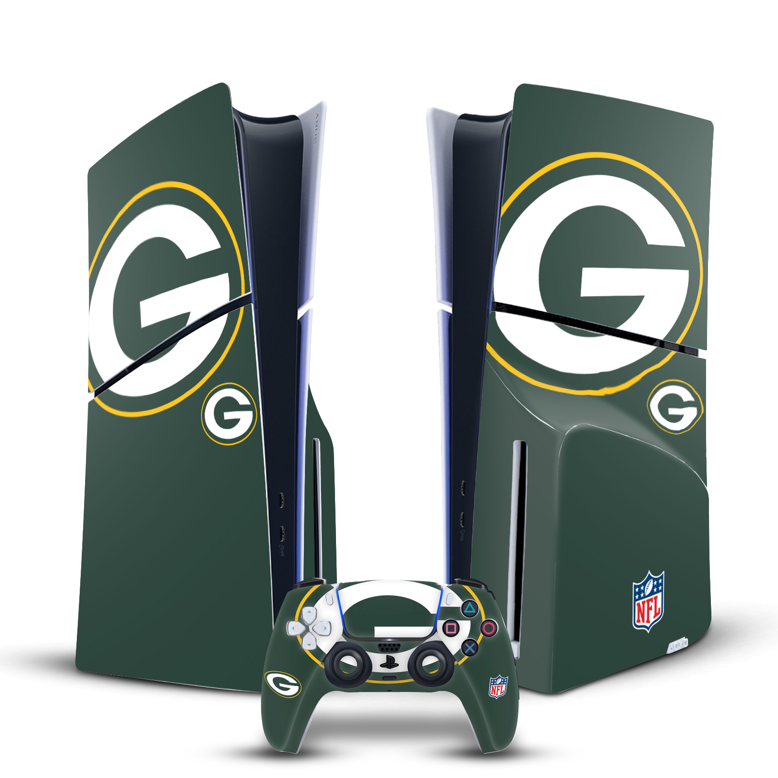 OFFICIAL NFL GREEN BAY PACKERS VINYL SKIN FOR PS5 SLIM DISC CONSOLE & CONTROLLER