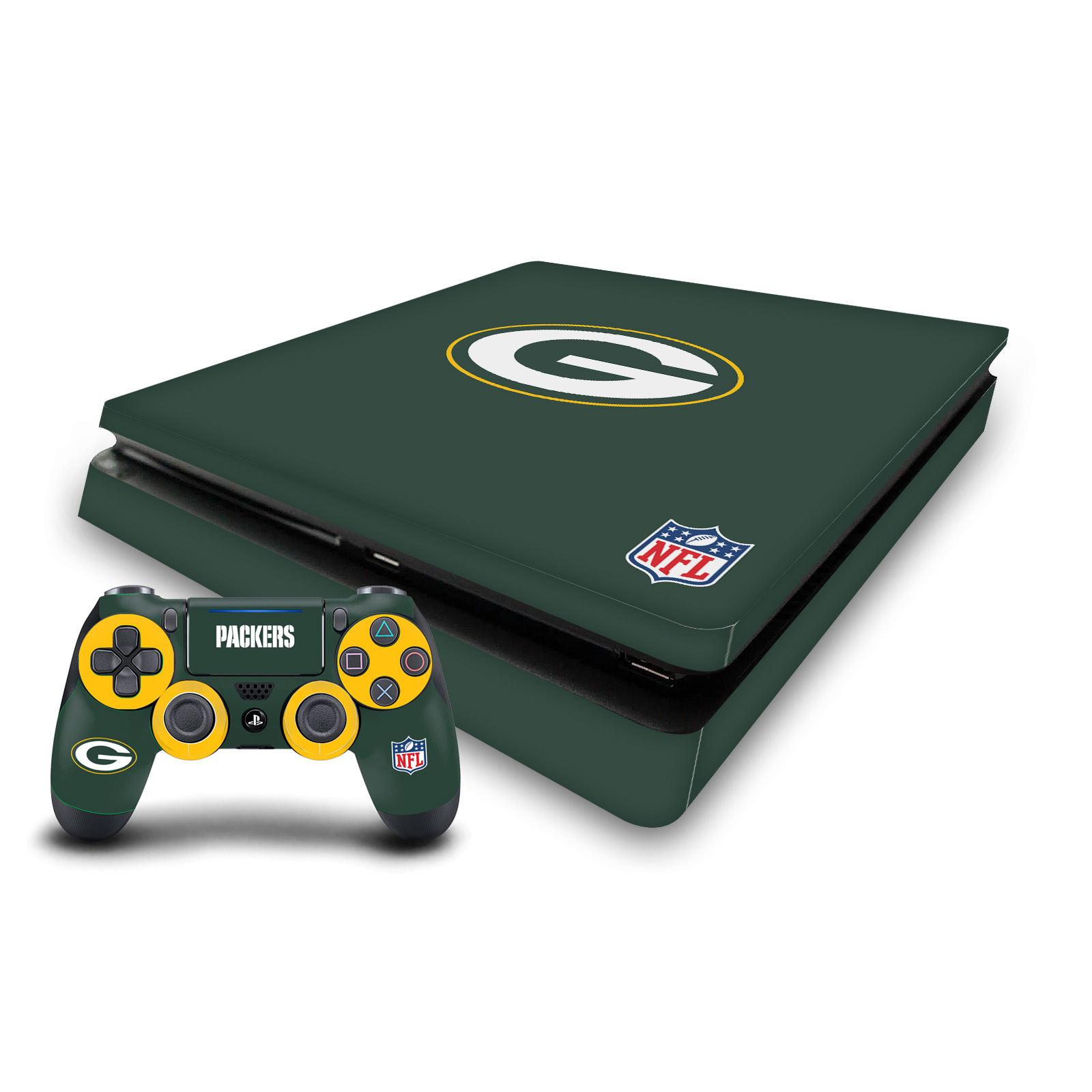 OFFICIAL NFL GREEN BAY PACKERS VINYL SKIN FOR PS4 SLIM CONSOLE & CONTROLLER