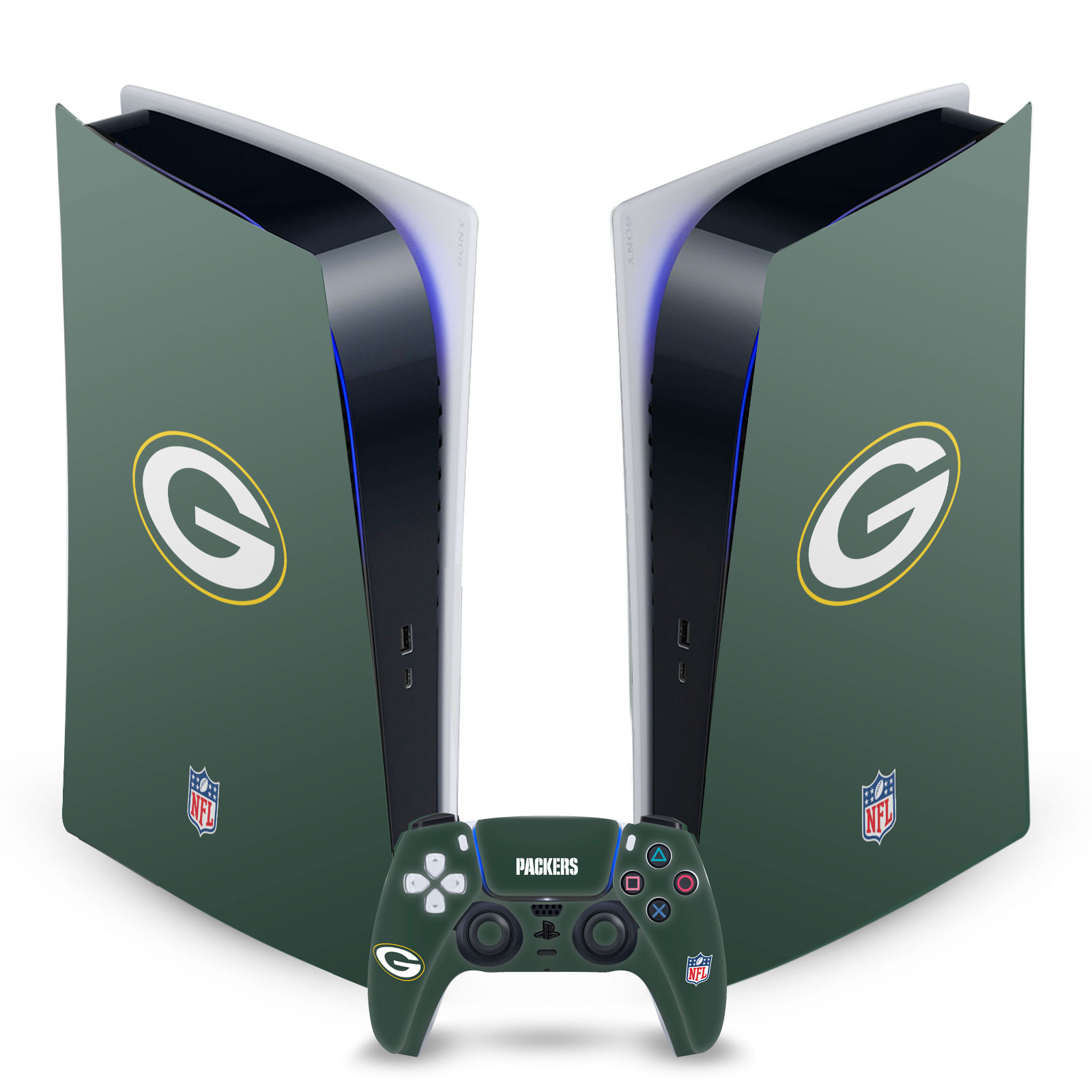 OFFICIAL NFL GREEN BAY PACKERS VINYL SKIN FOR SONY PS5 DIGITAL EDITION BUNDLE