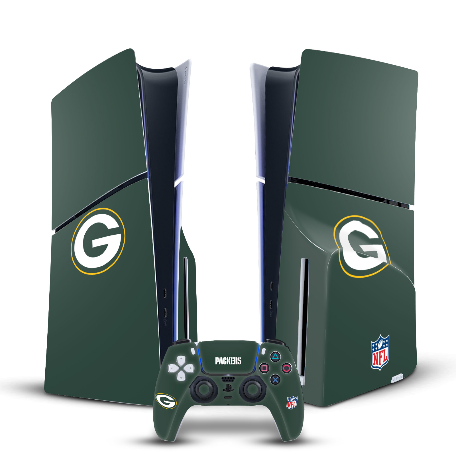 OFFICIAL NFL GREEN BAY PACKERS VINYL SKIN FOR PS5 SLIM DISC CONSOLE & CONTROLLER