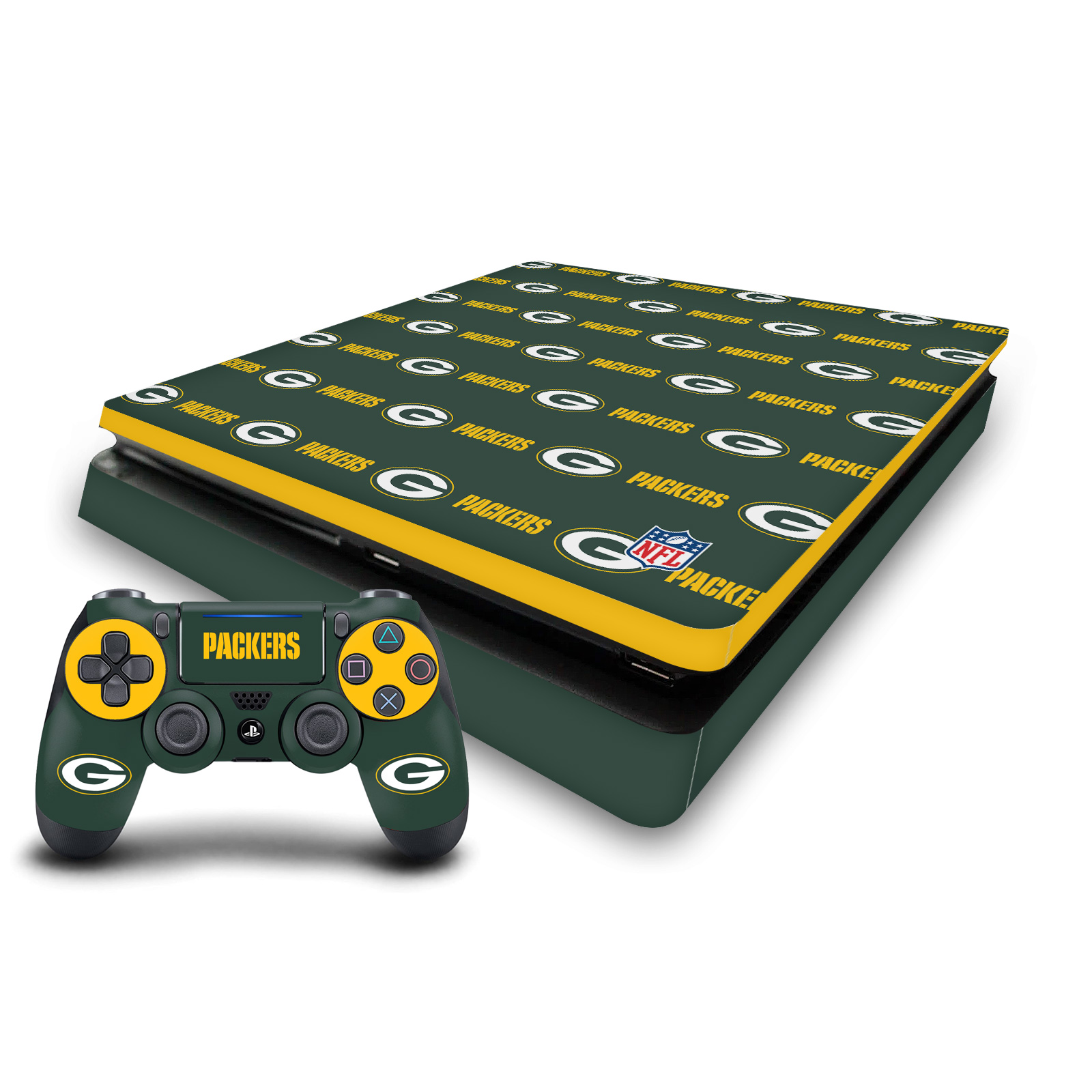 OFFICIAL NFL GREEN BAY PACKERS VINYL SKIN FOR PS4 SLIM CONSOLE & CONTROLLER