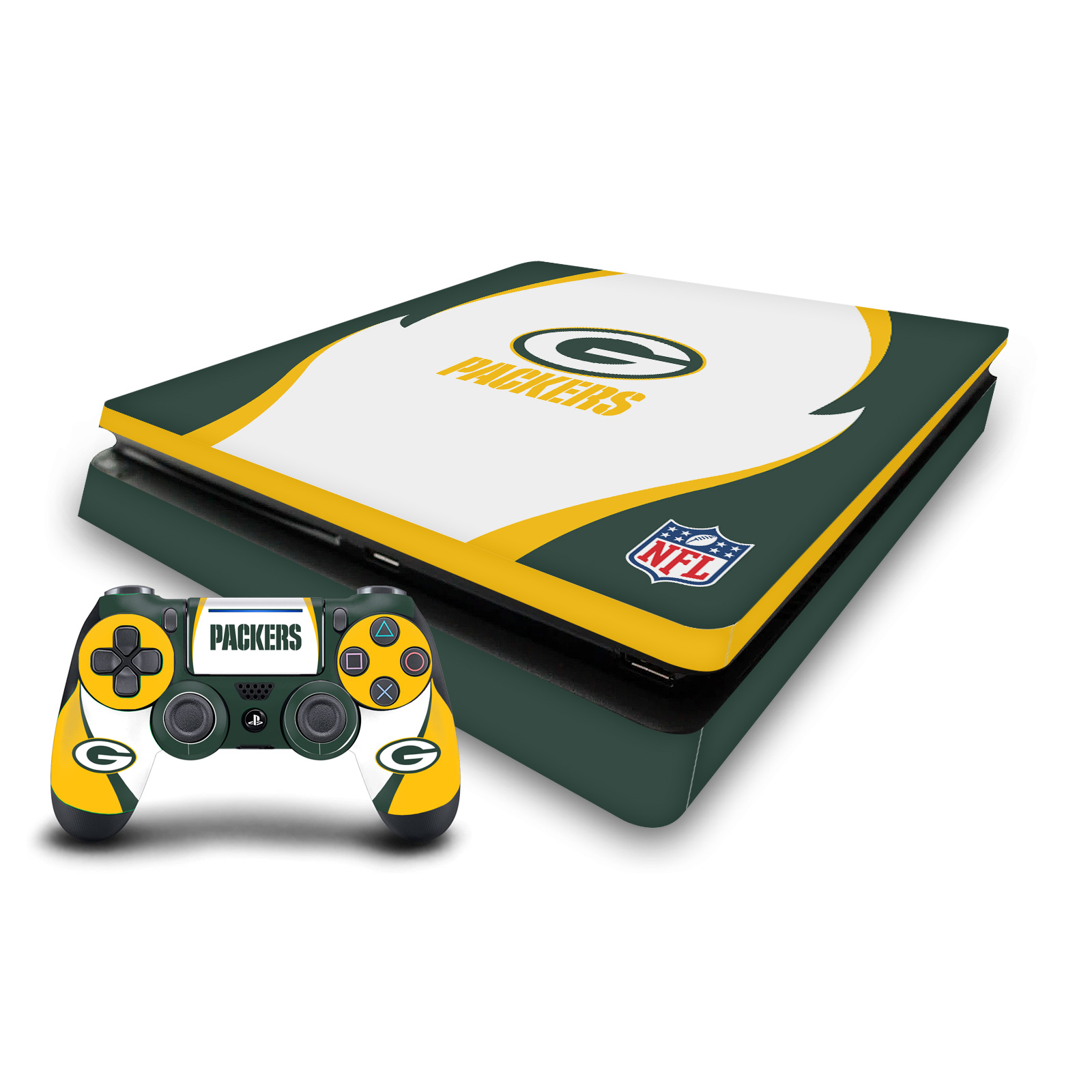 OFFICIAL NFL GREEN BAY PACKERS VINYL SKIN FOR PS4 SLIM CONSOLE & CONTROLLER